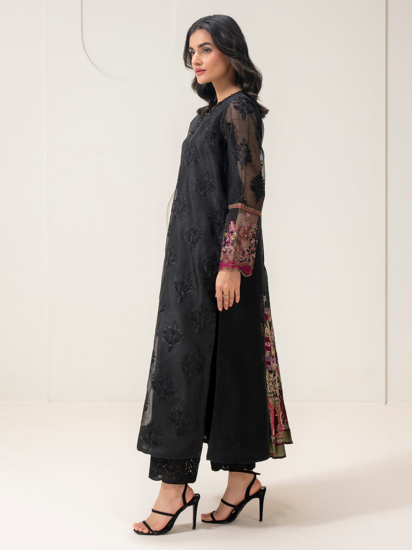 3 Piece Net Suit-Embroidered (Pret)