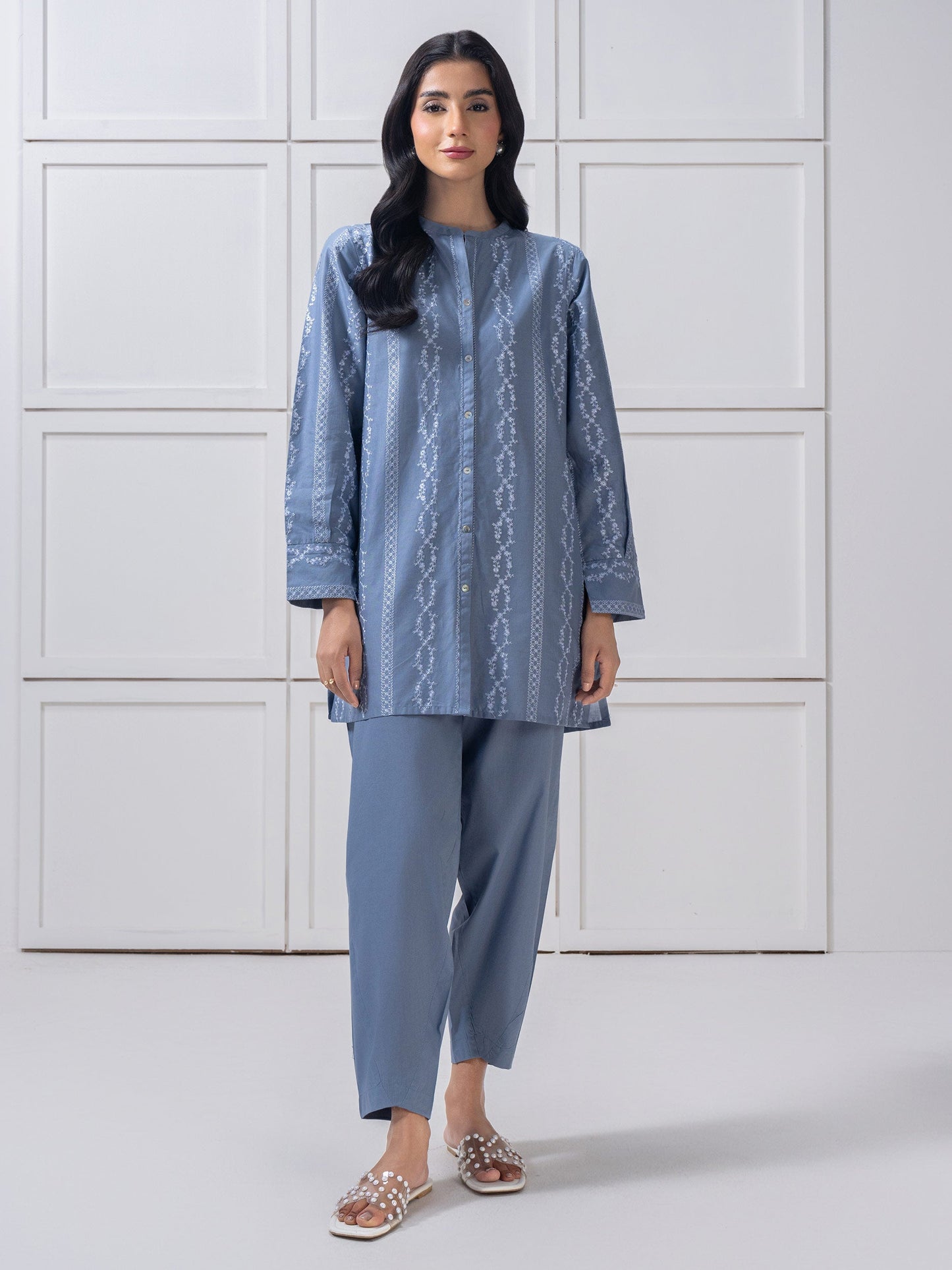 Cambric Co-Ord-Embroidered (Pret)