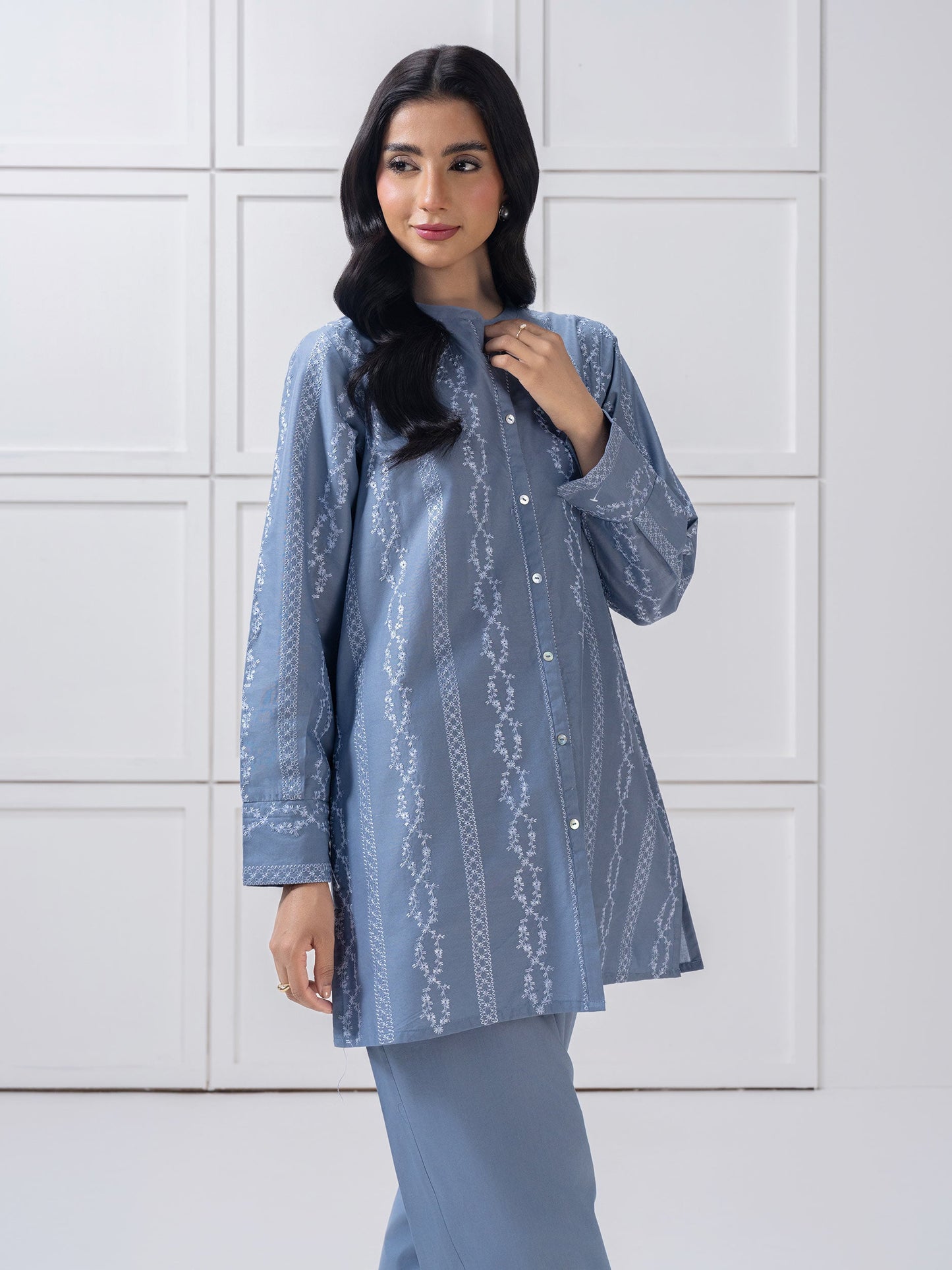 Cambric Co-Ord-Embroidered (Pret)