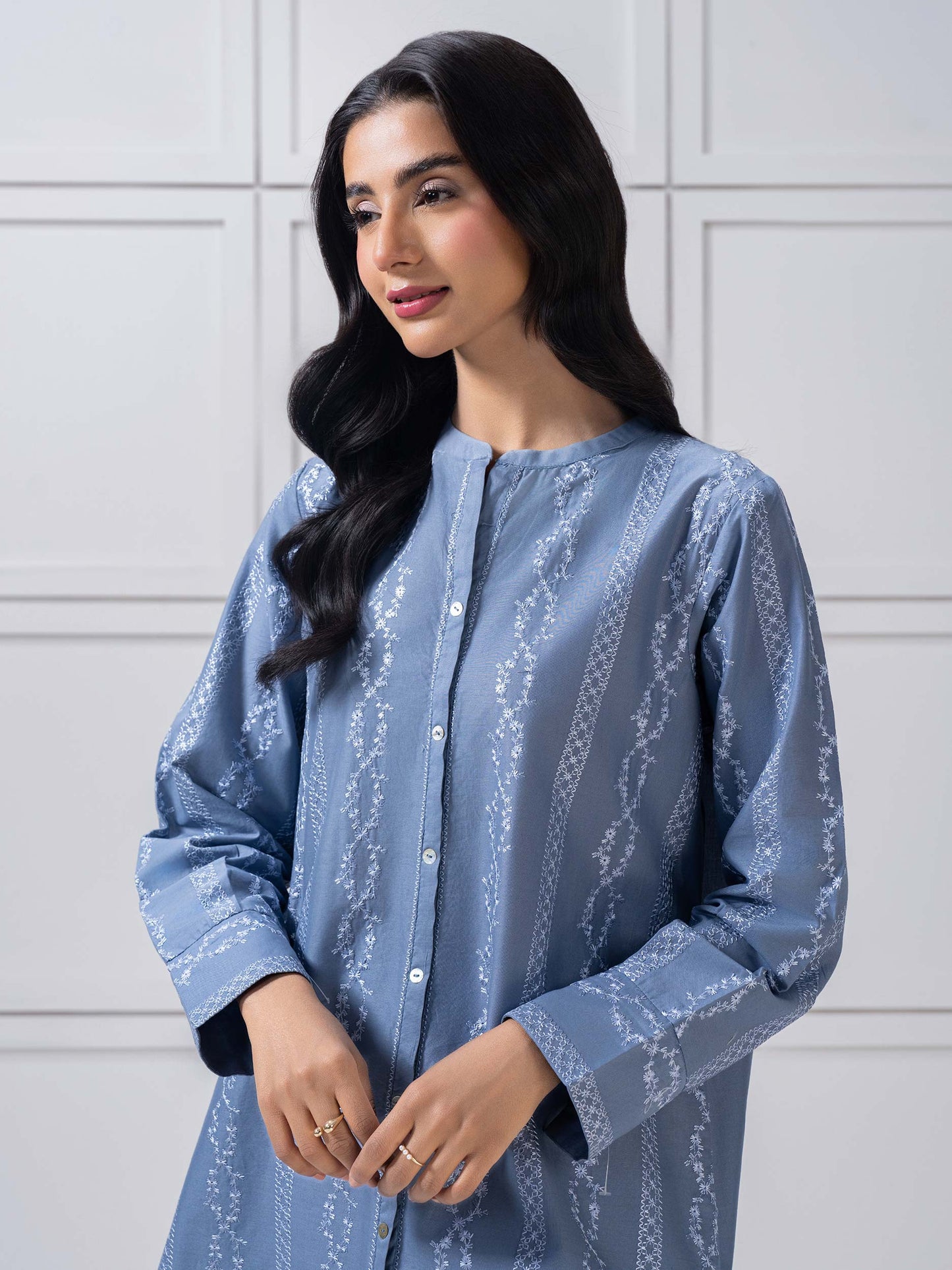 Cambric Co-Ord-Embroidered (Pret)