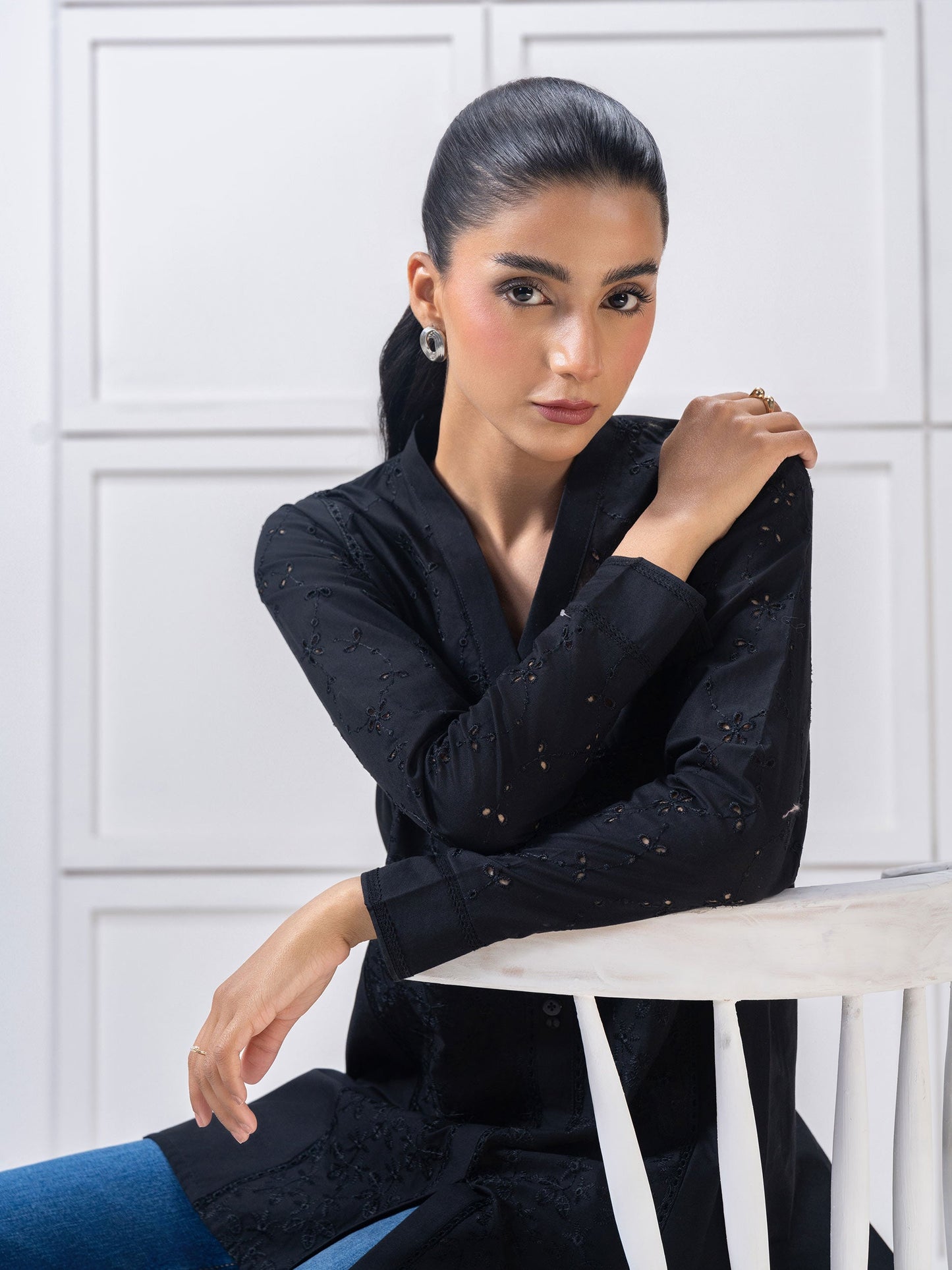 Cambric Top-Embroidered