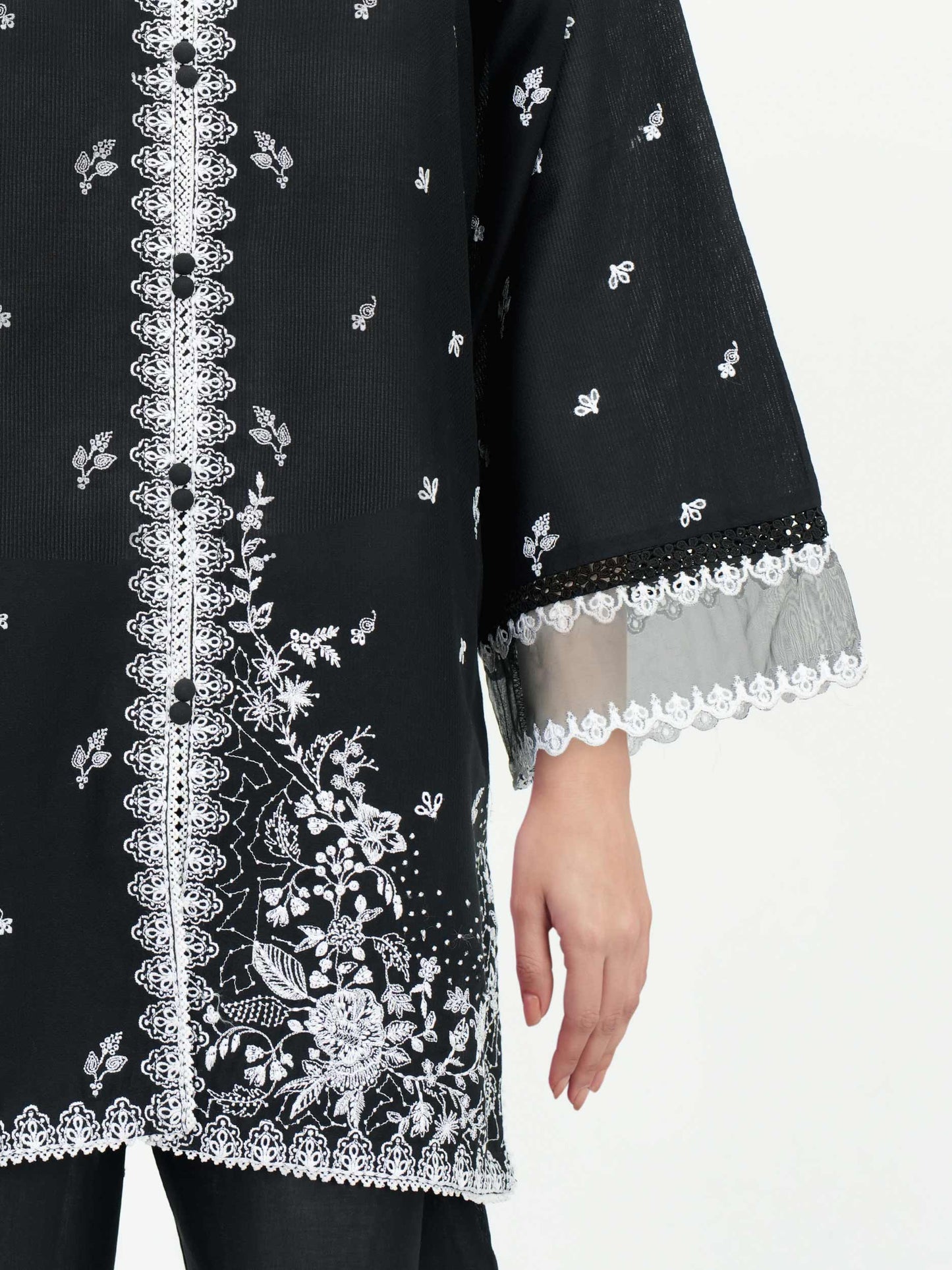 2 Piece Dobby Suit- Embroidered (Pret)