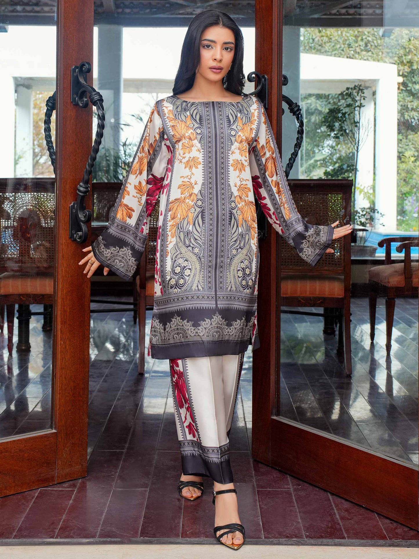 Silk Co-ord Set-Printed (Pret)