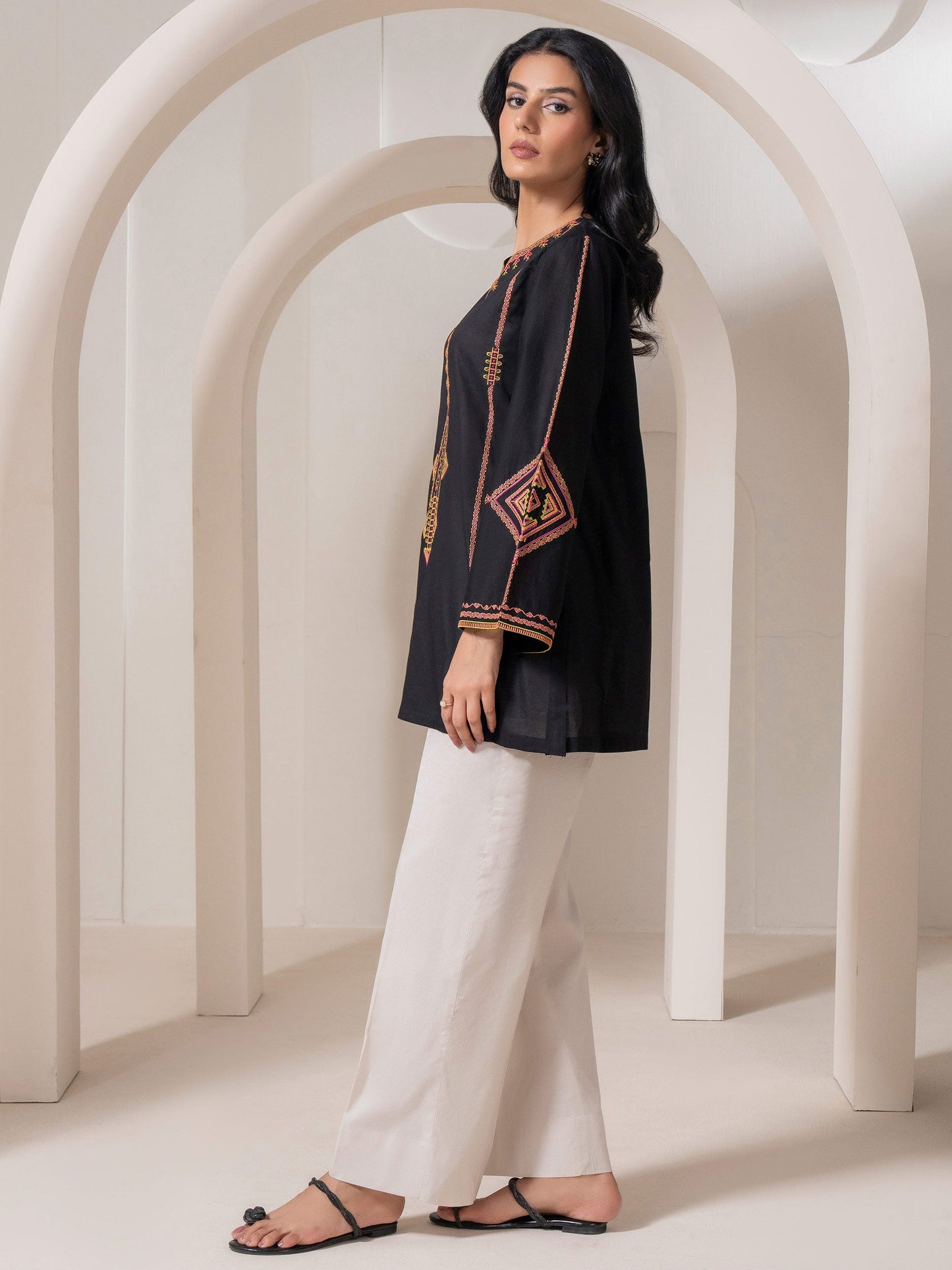 Embroidered Lawn Top