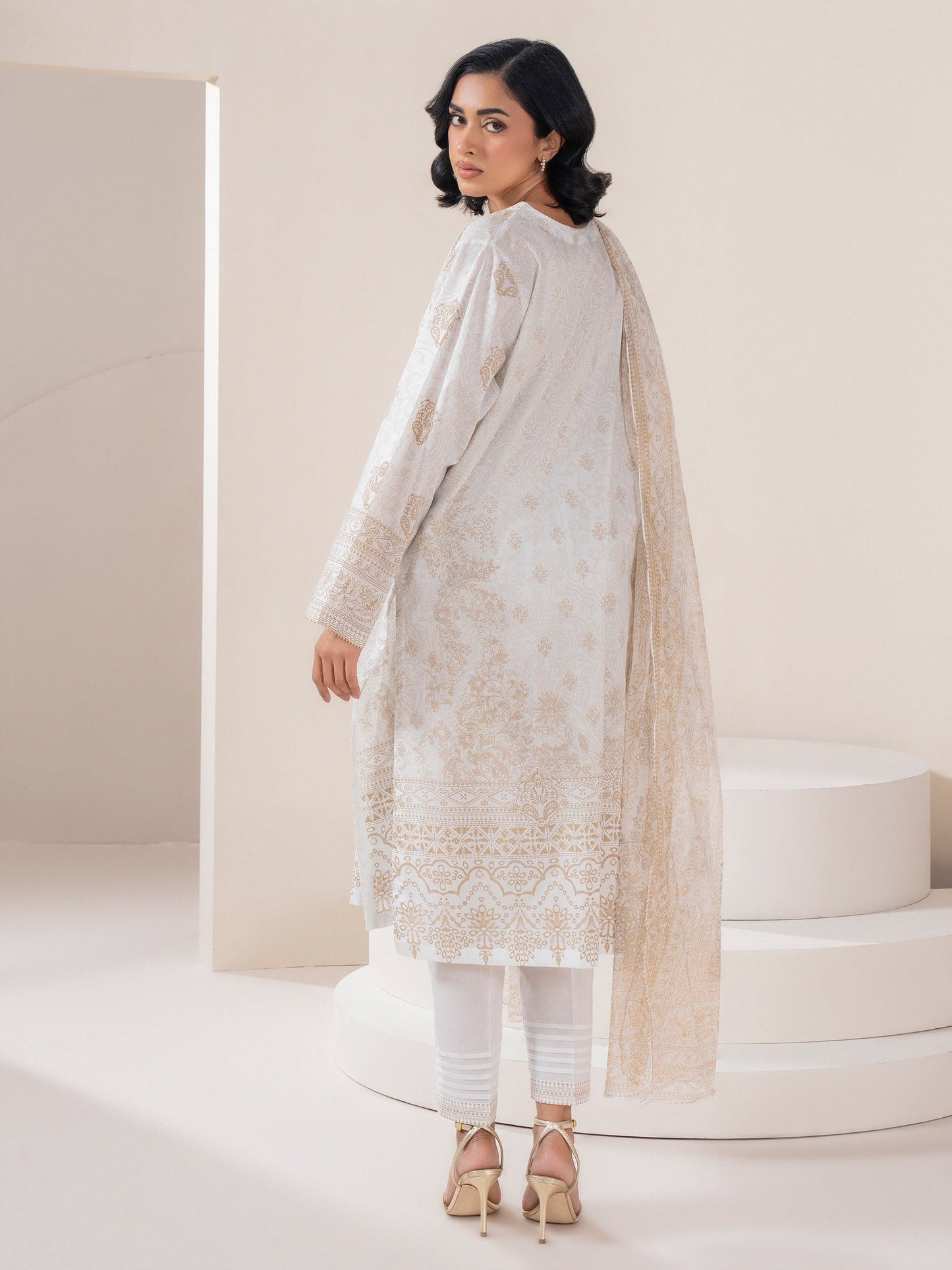 3 Piece Lawn Suit-Paste-Print (Pret)