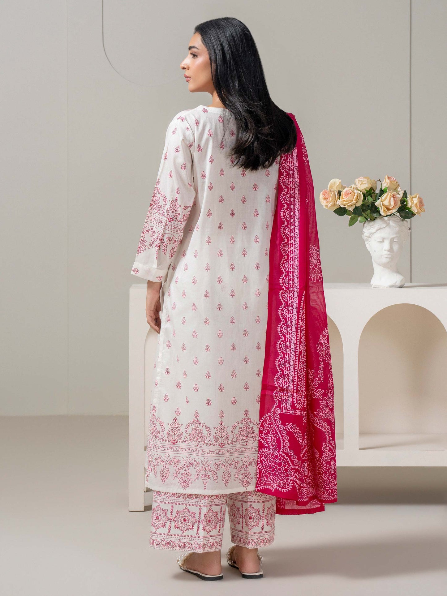 3 Piece Lawn Suit-Paste-Print (Pret)