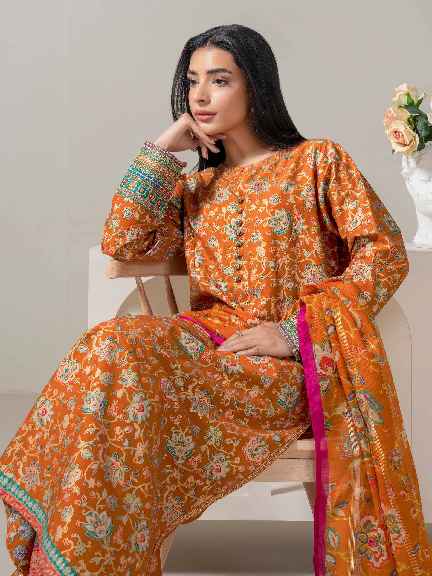 3 Piece Lawn Suit-Embroidered (Pret)