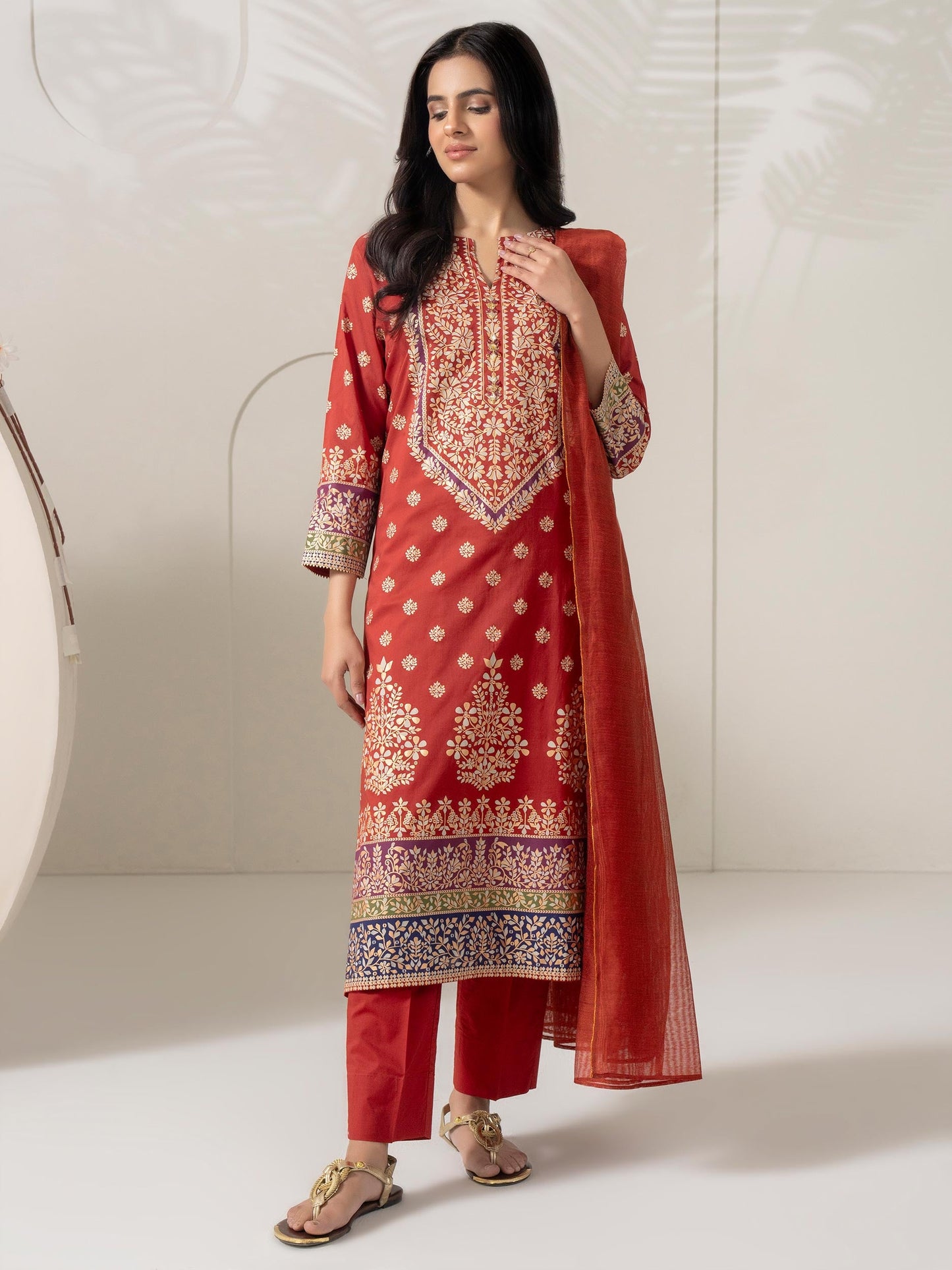3 Piece Lawn Suit-Paste Print (Pret)