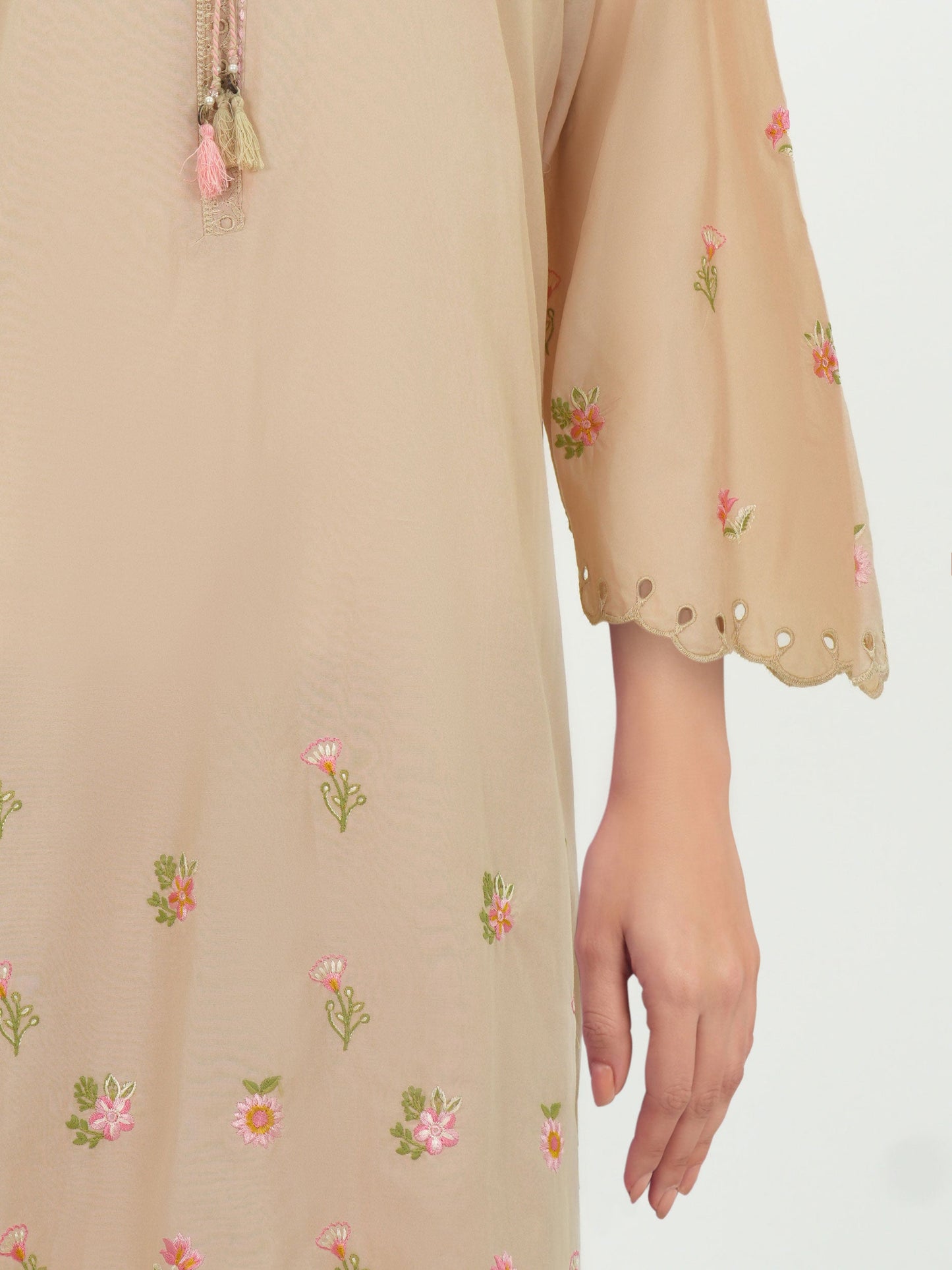 2 Piece Viscose Cotton Suit- Embroidered (Pret)