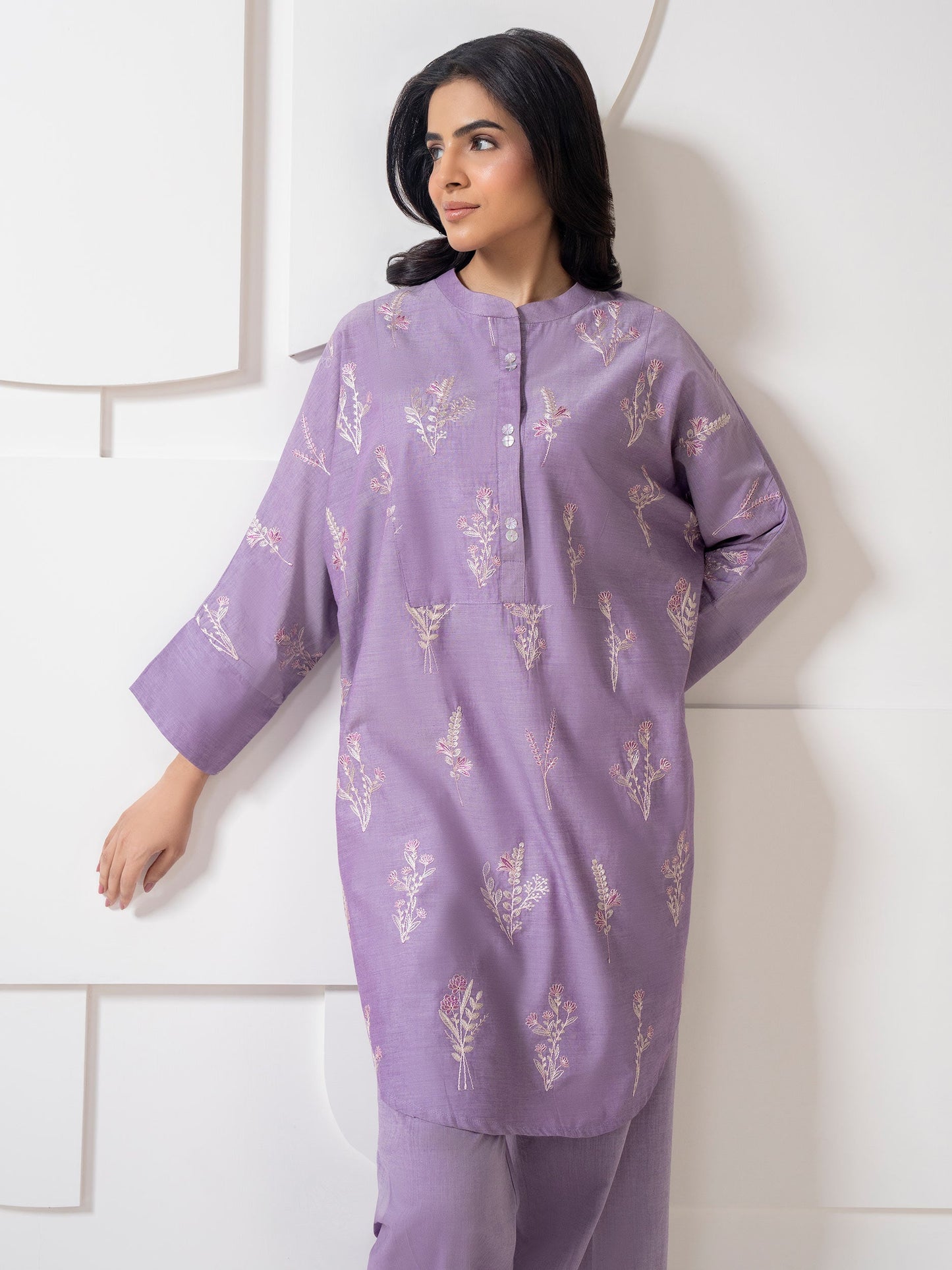 Yarn Dyed Co-Ord Set-Embroidered (Pret)