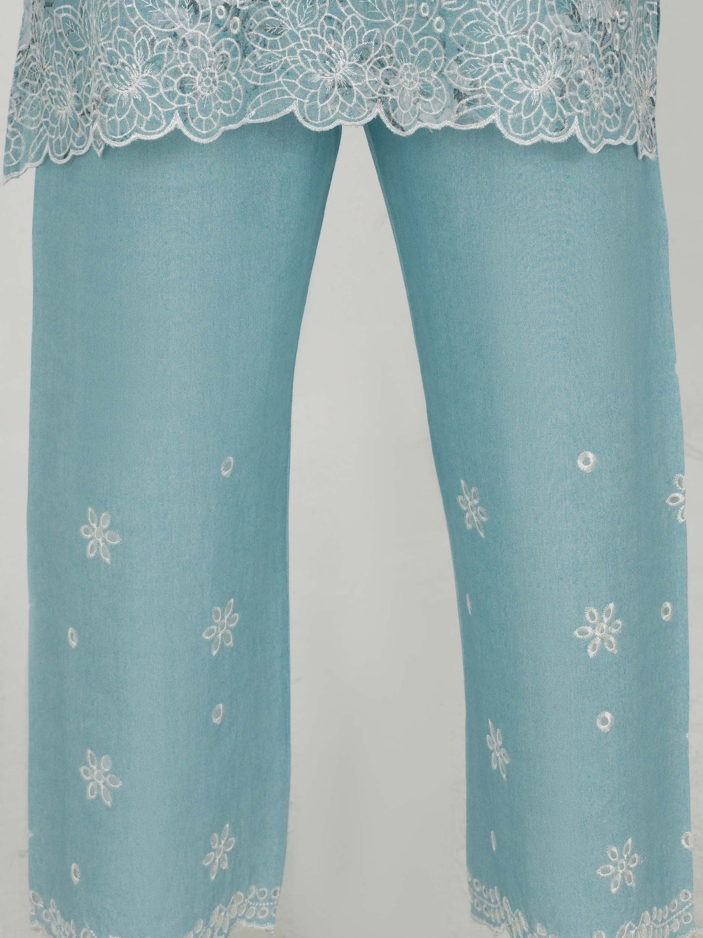2 Piece Cambric Suit- Embroidered (Pret)