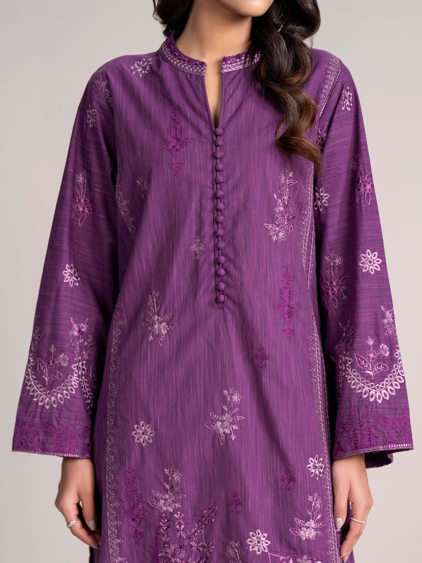 2 Piece Yarn Dyed Suit-Embroidered (Pret)