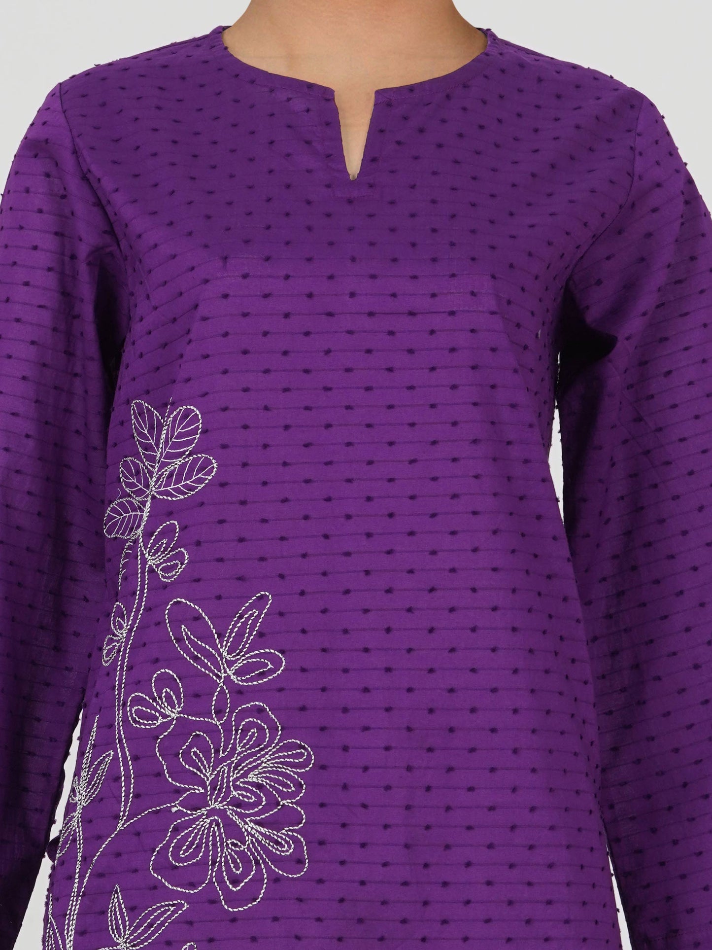 Lawn Texture Kurti- Embroidered (Pret)