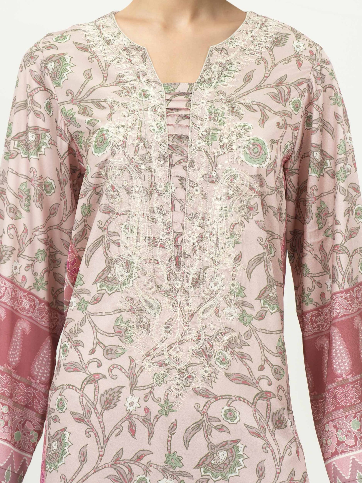 2 Piece Silk Suit- Embroidered (Pret)