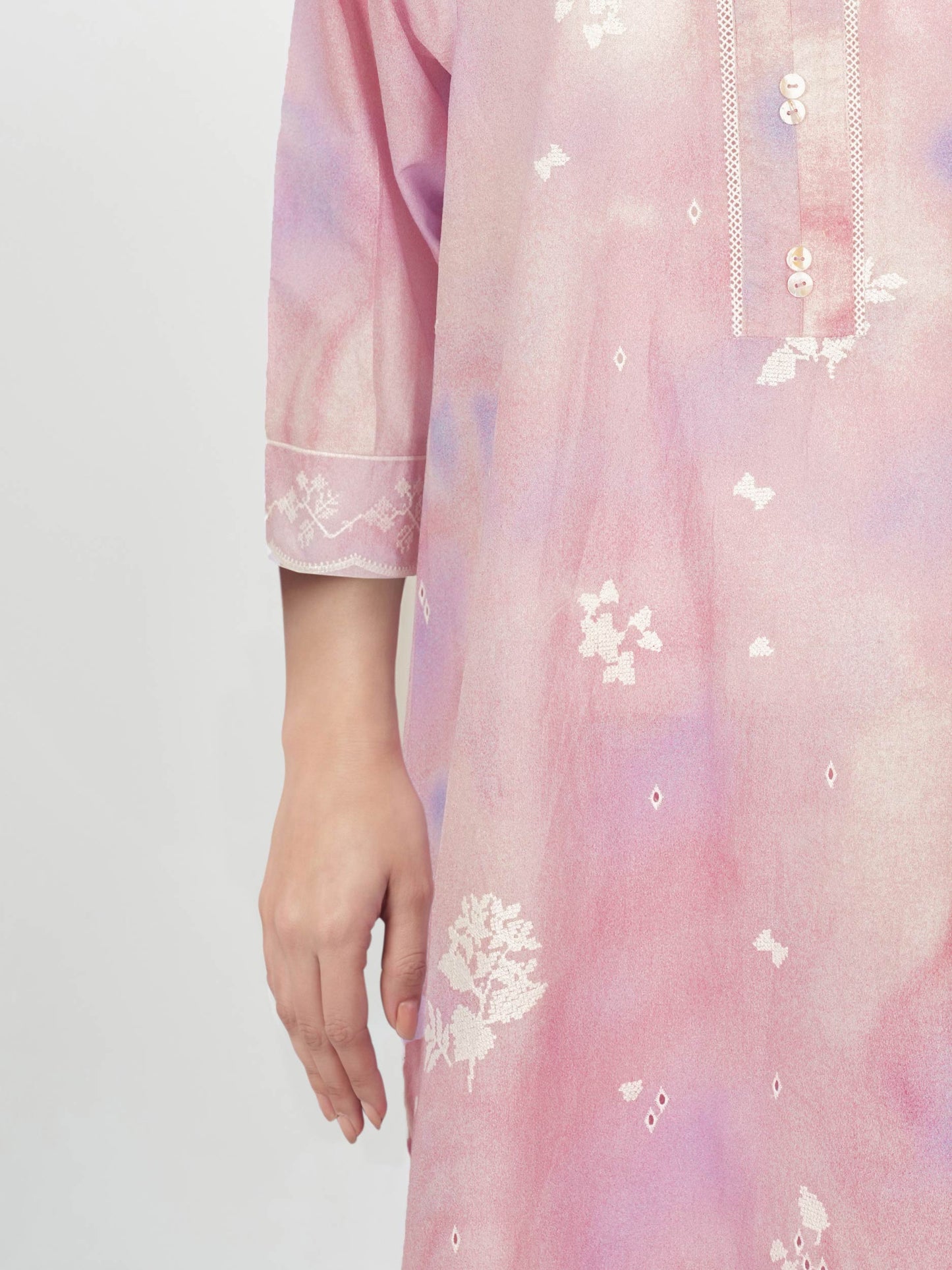 2 Piece Cambric Suit- Embroidered (Pret)