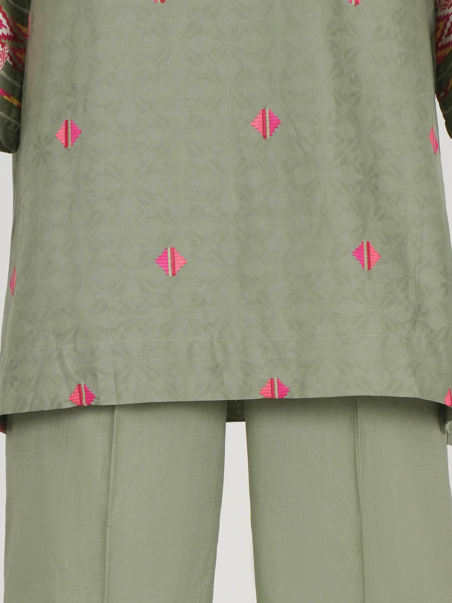 2 Piece Dobby Suit- Embroidered (Pret)