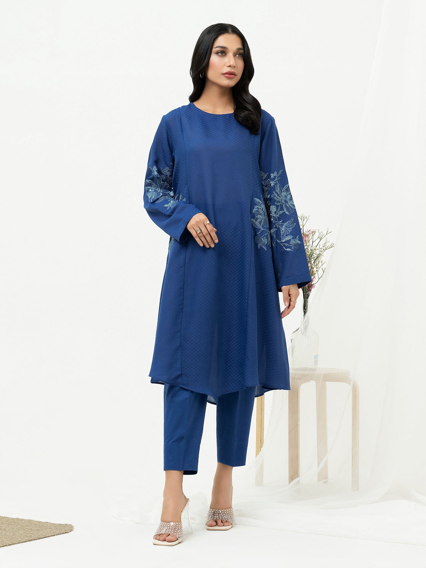 2 Piece Georgette Suit-Embroidered (Pret)
