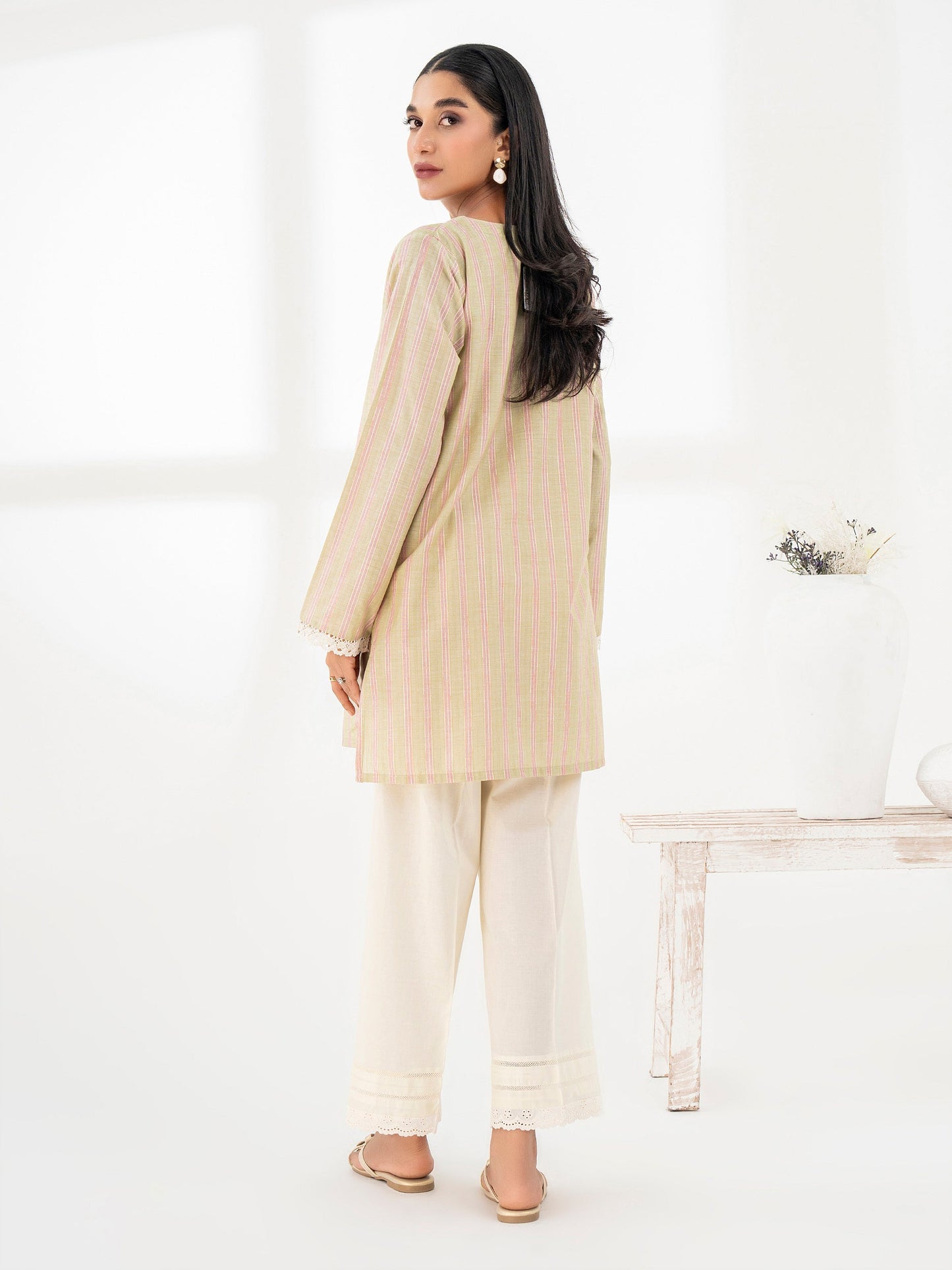 Yarn Dyed Kurti-Embroidered (Pret)