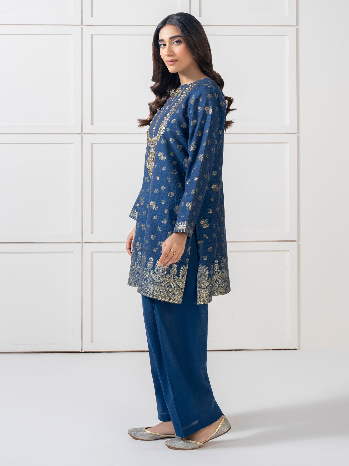 2 Piece Jacquard Suit-Embroidered (Pret)