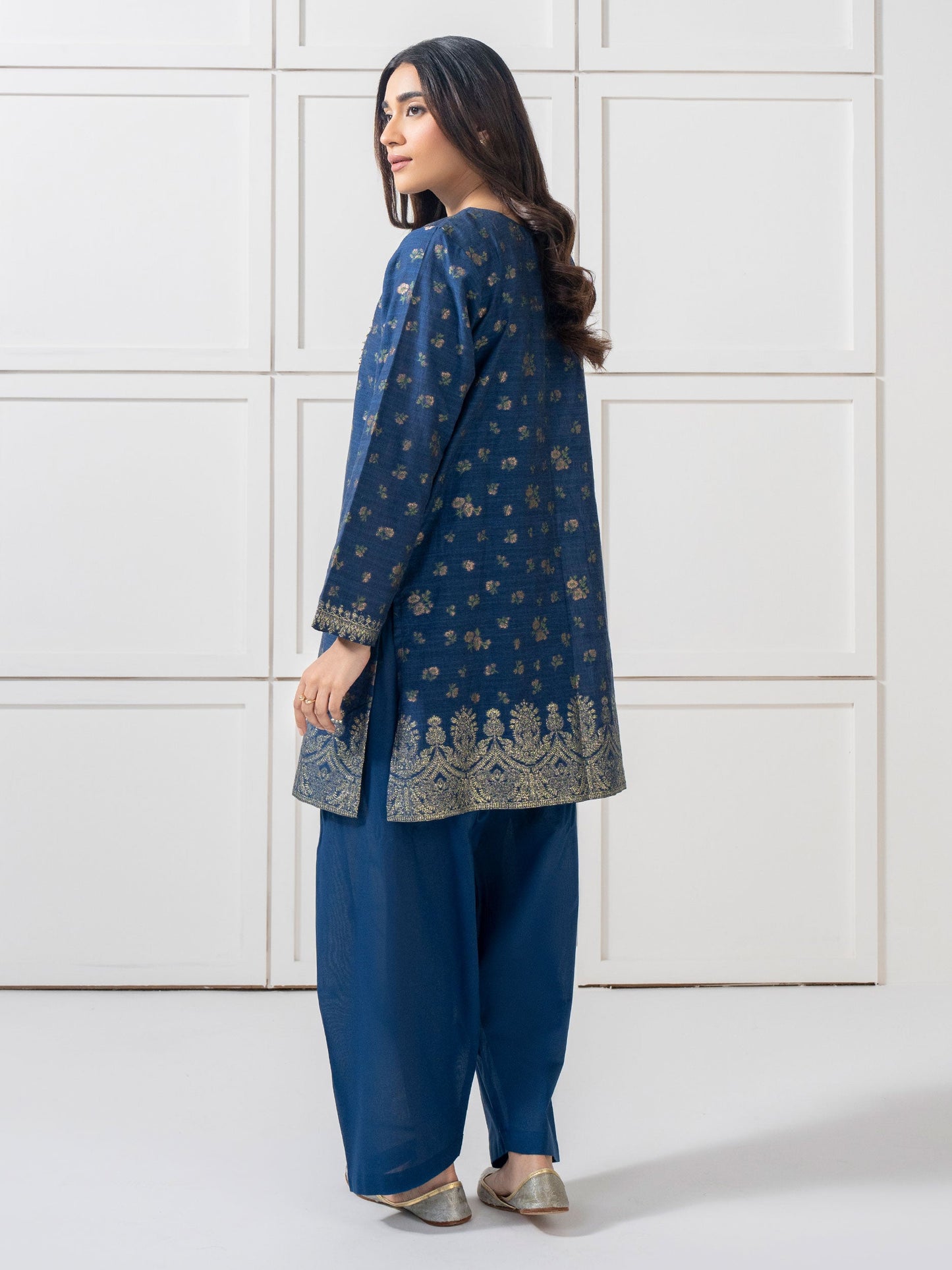 2 Piece Jacquard Suit-Embroidered (Pret)