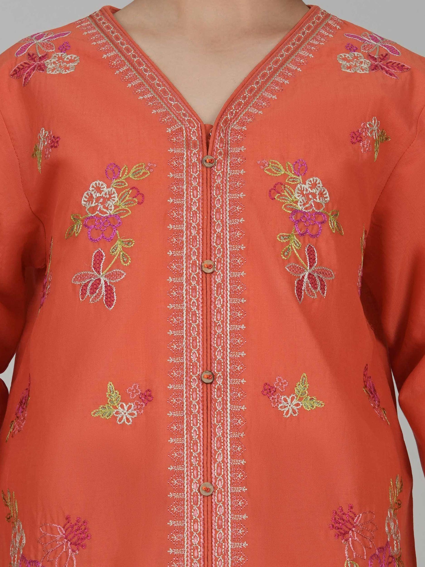 2 Piece Lawn Slub Suit- Embroidered (Pret)