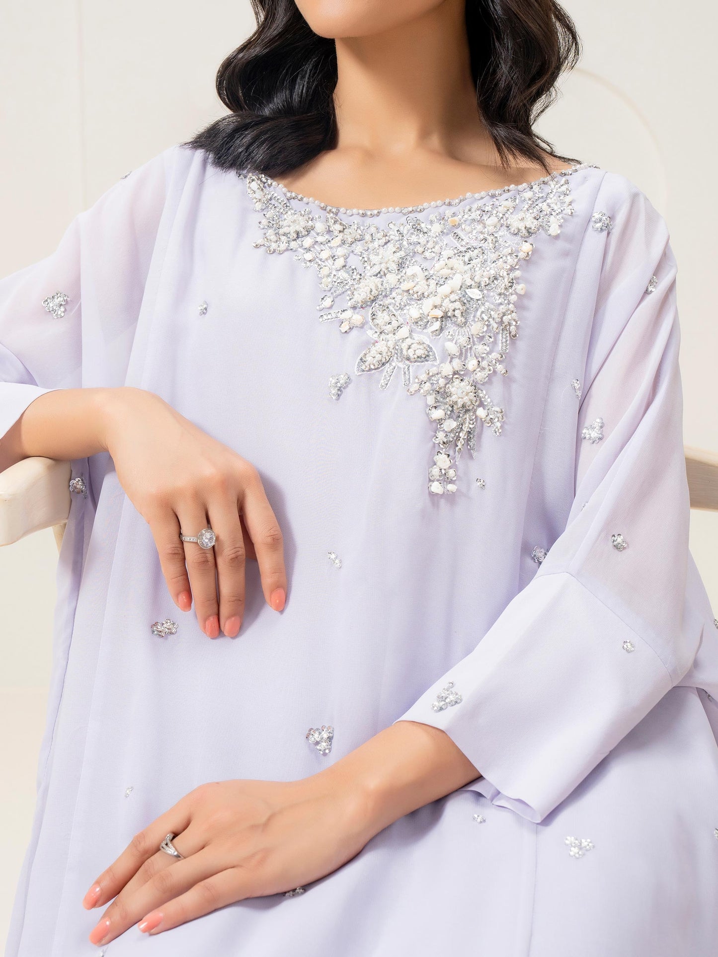 2 Piece Chiffon Suit-Embellished (Pret)