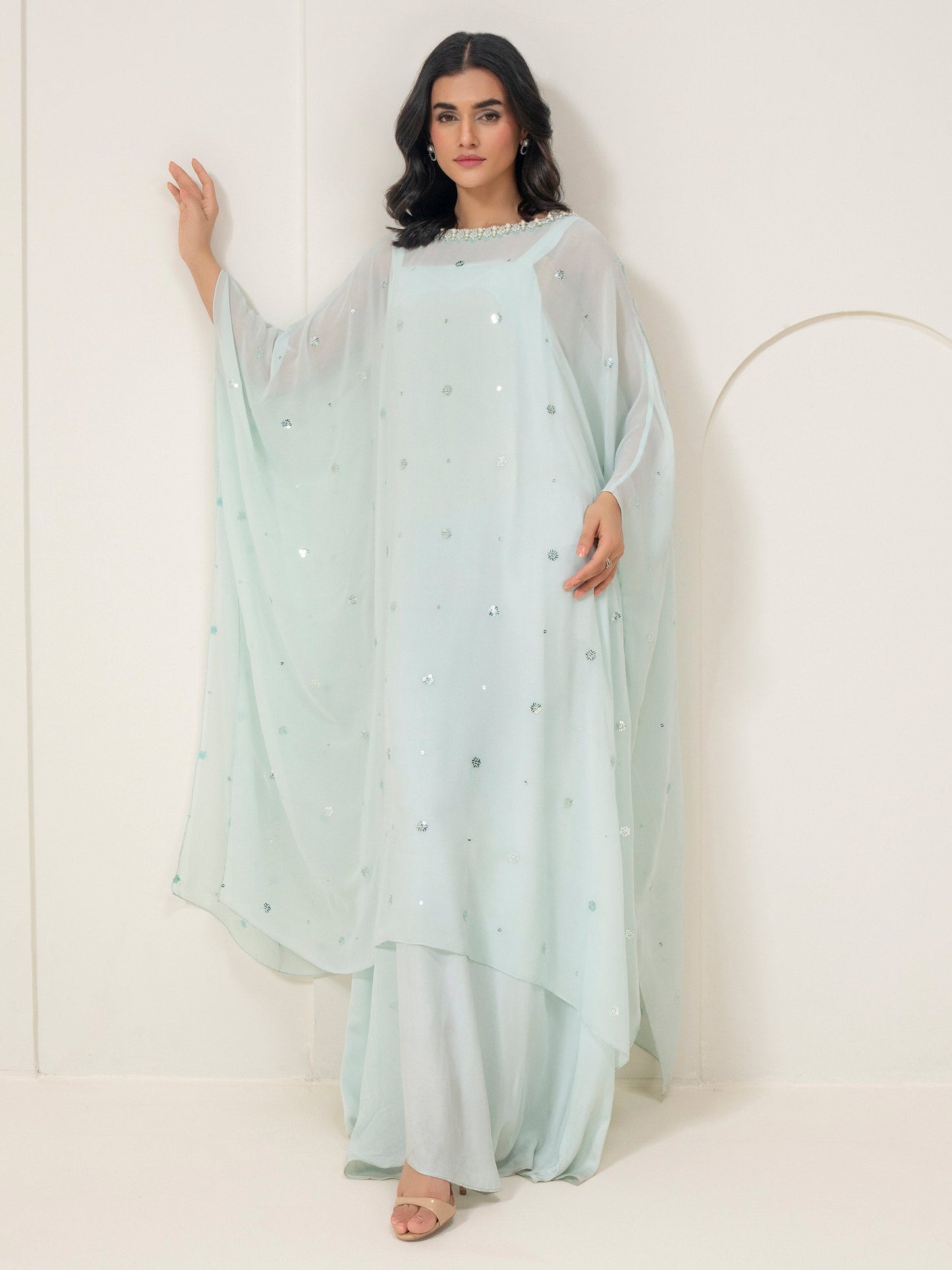Chiffon Shirt-Embellished (Pret)