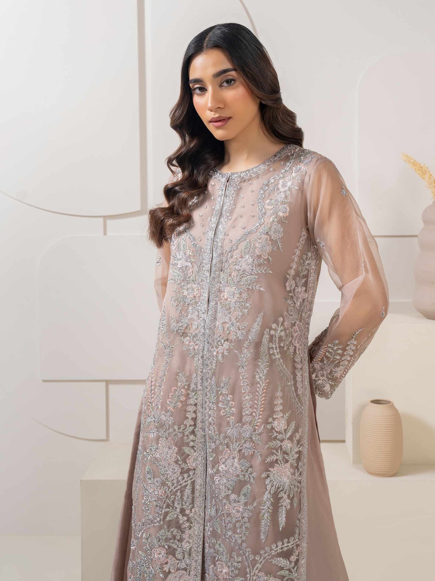 2 Piece Organza Suit-Embroidered (Pret)