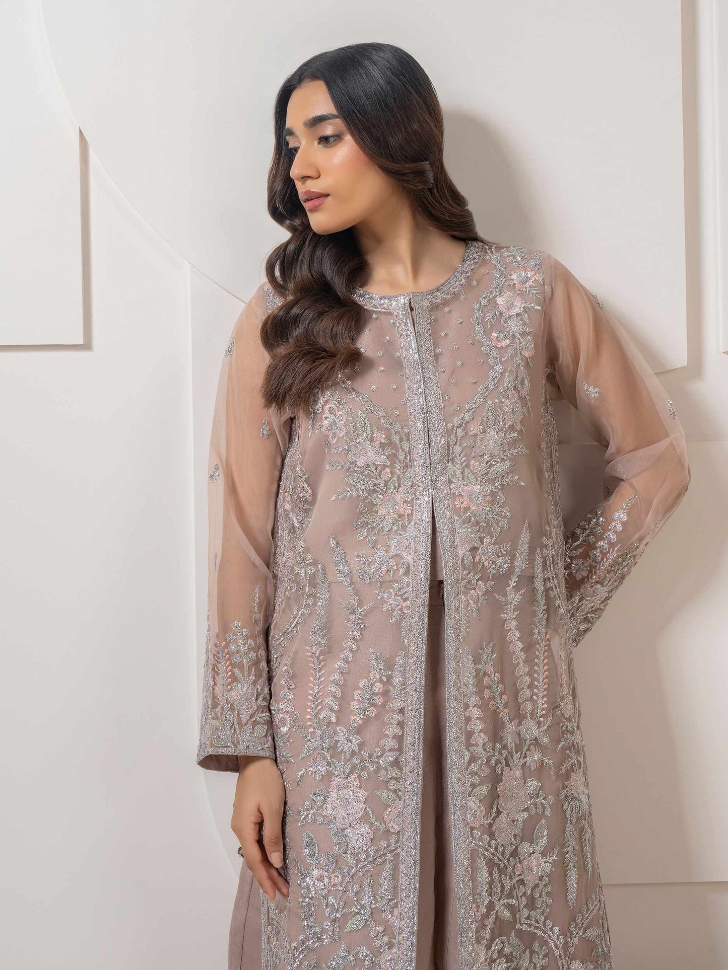 2 Piece Organza Suit-Embroidered (Pret)