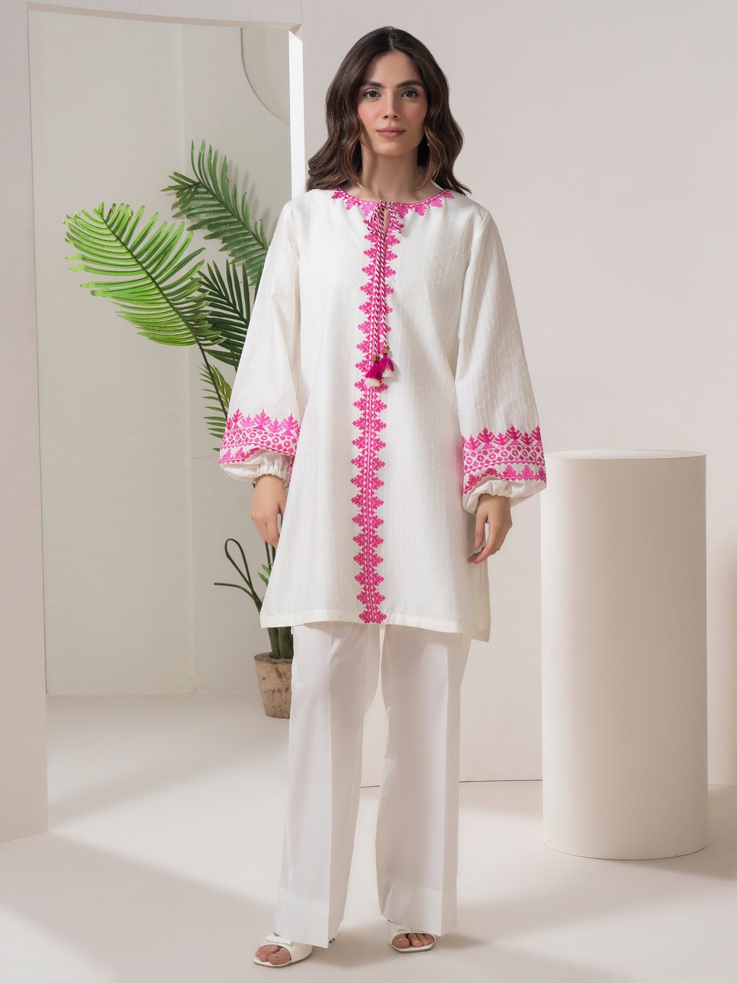 Cambric Embroidered Top (Pret)