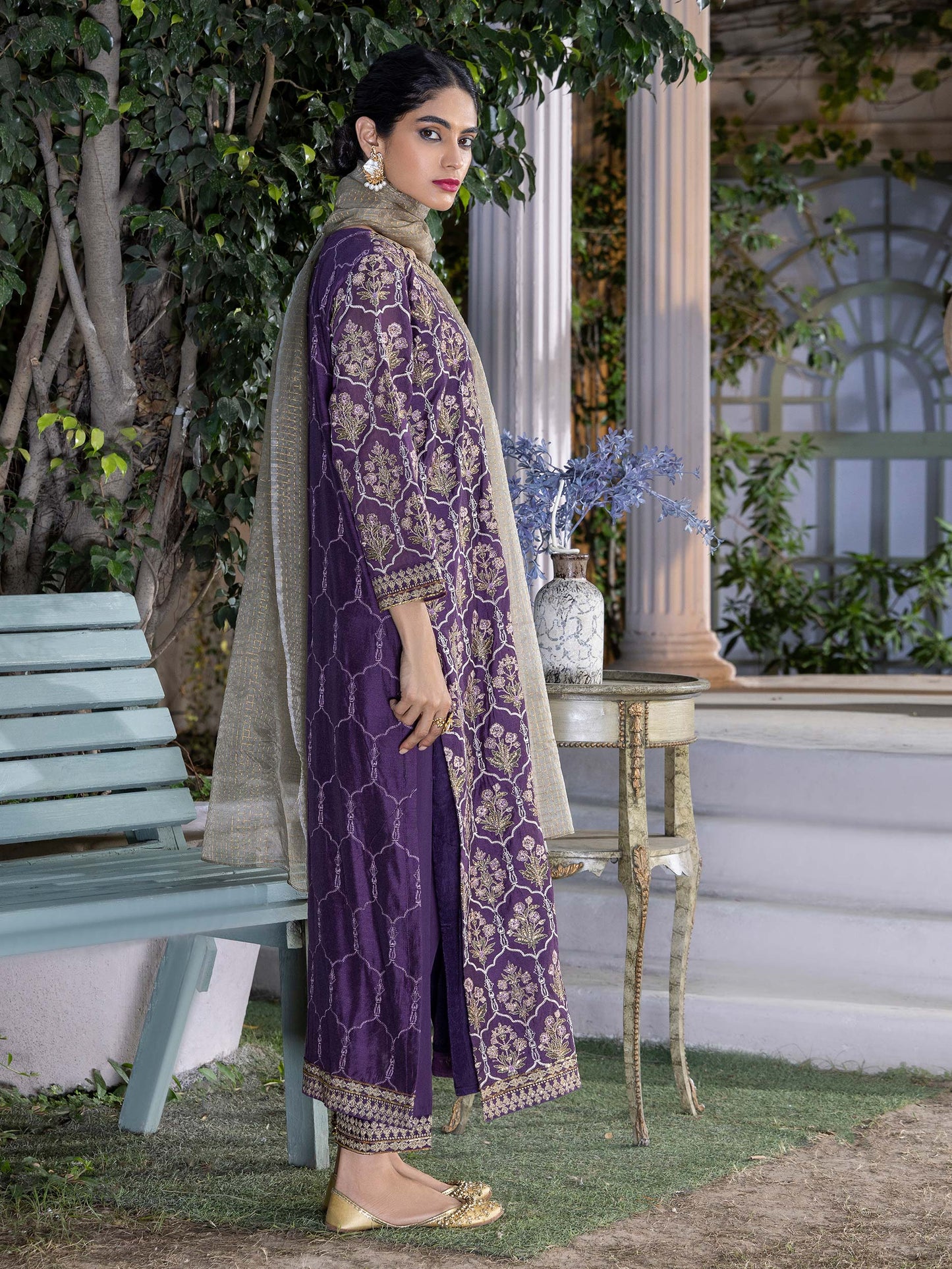 3 Piece Net Suit-Embroidered (Pret)