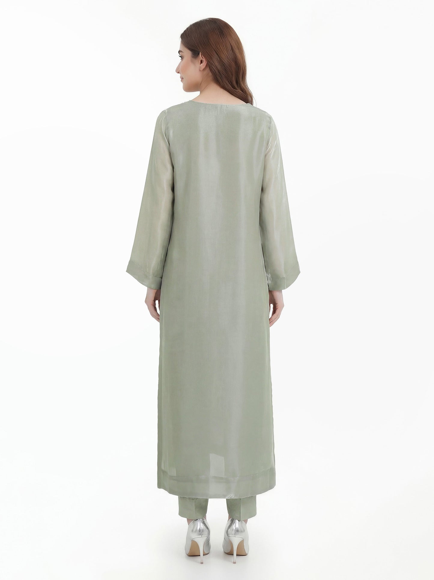 2 Piece Silk Suit- Embellished (Pret)