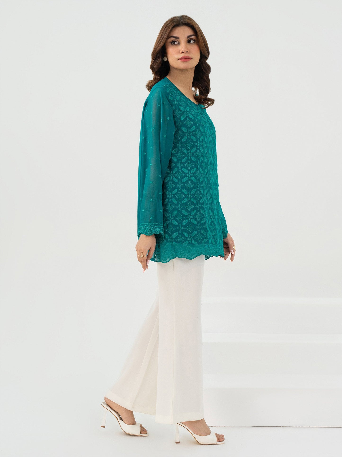 Chiffon Top-Embroidered (Pret)