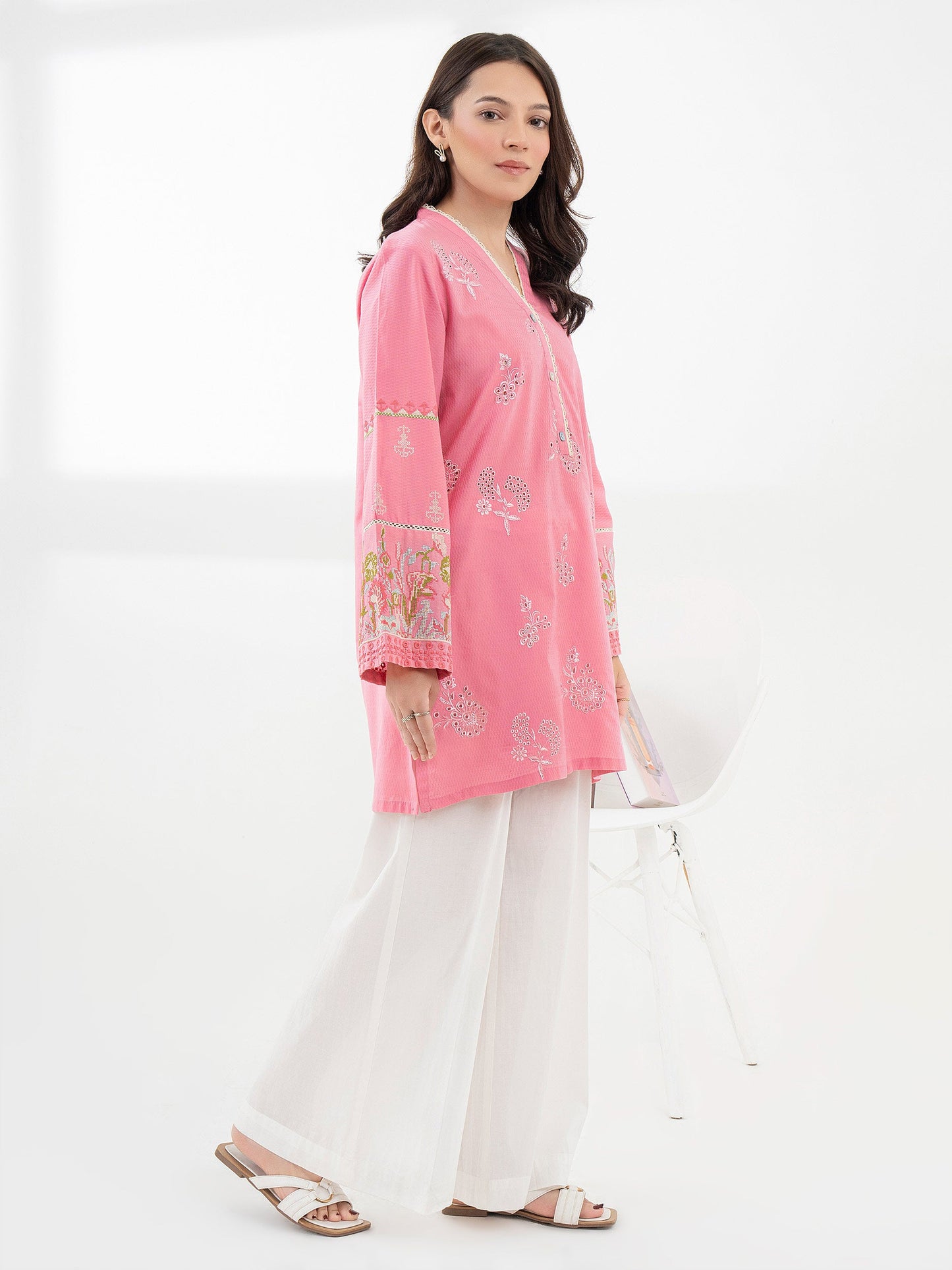 Jacquard Kurti-Embroidered (Pret)