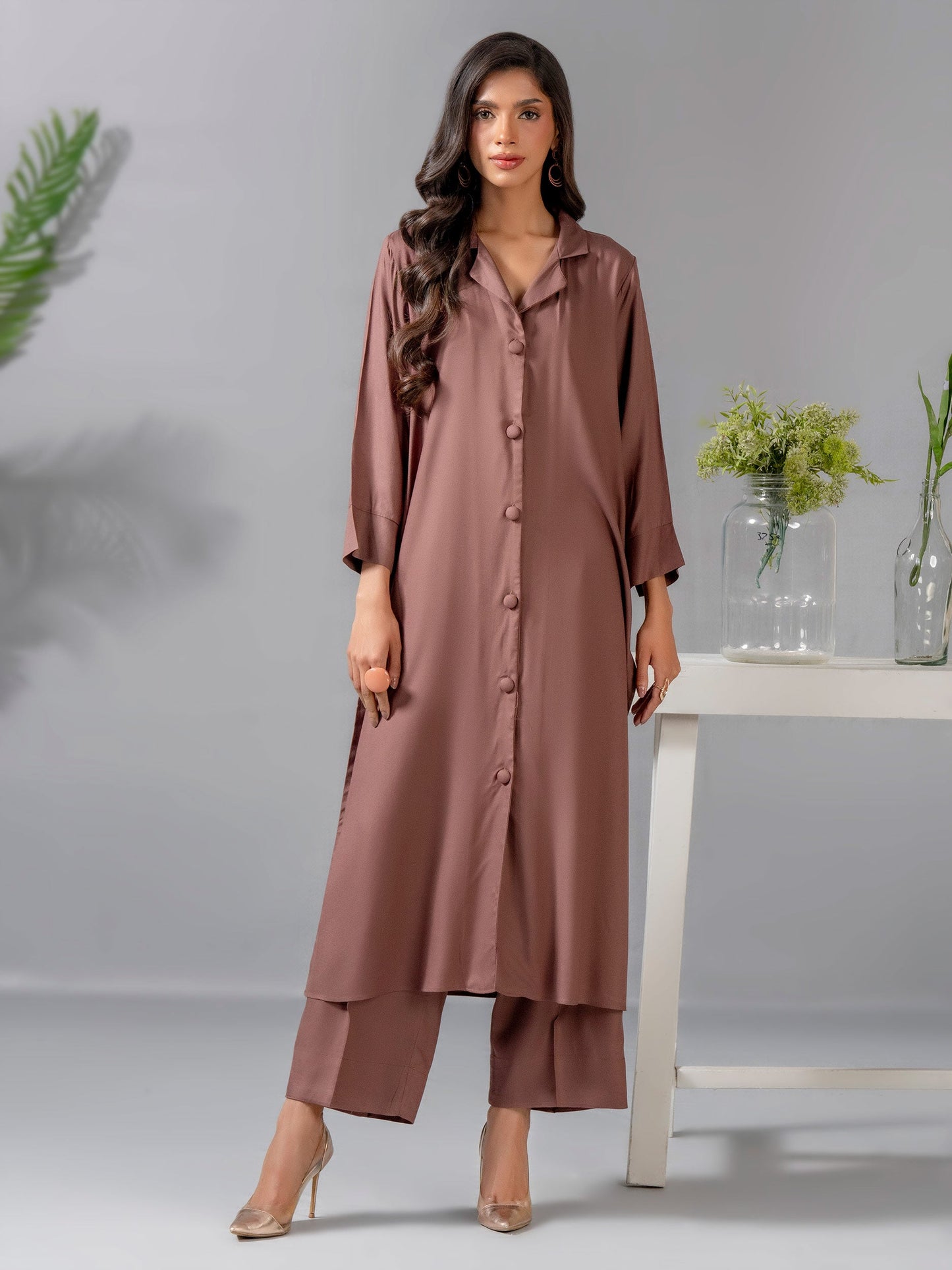 2 Piece Crepe Suit-Dyed (Pret)