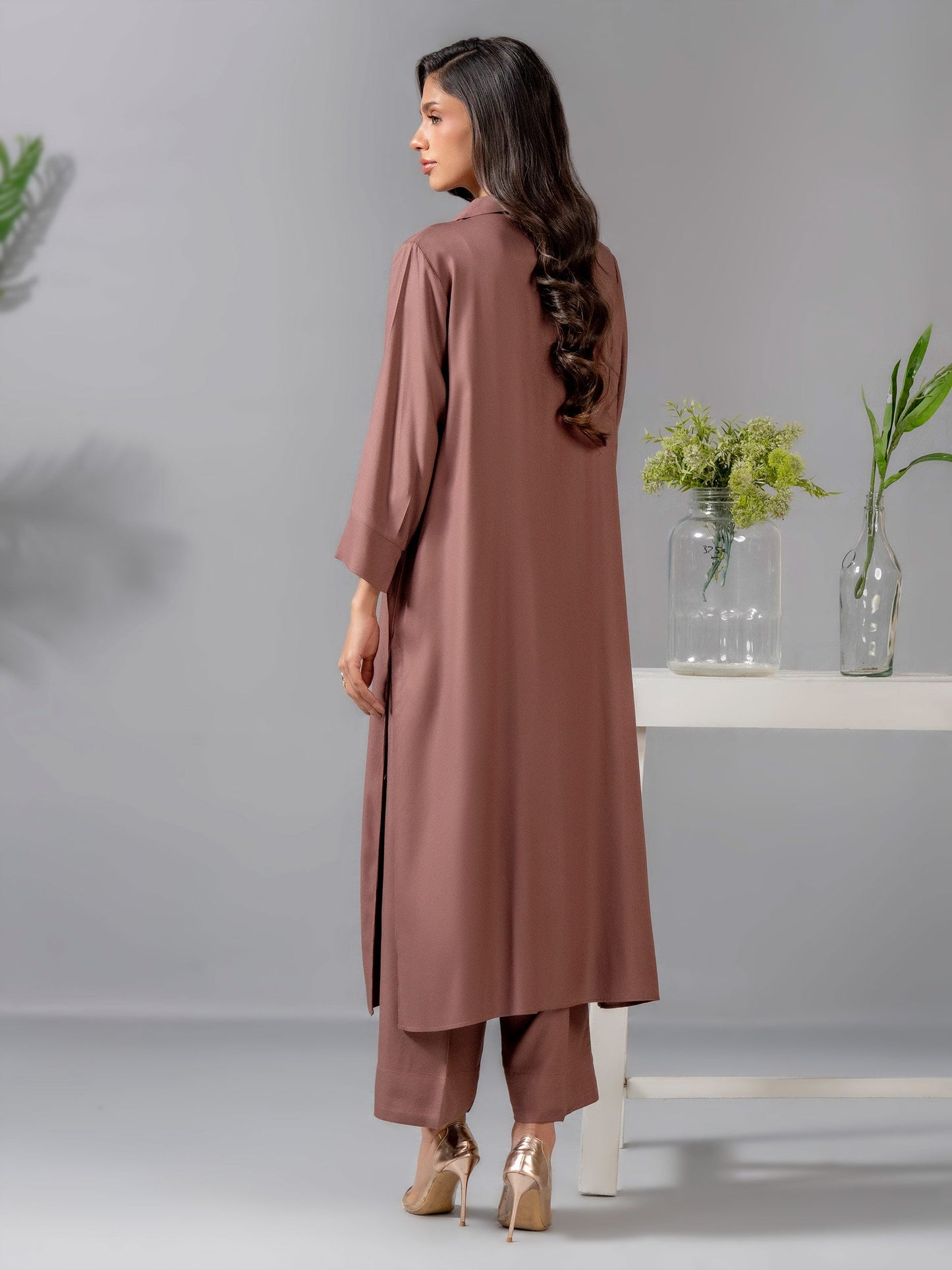 2 Piece Crepe Suit-Dyed (Pret)