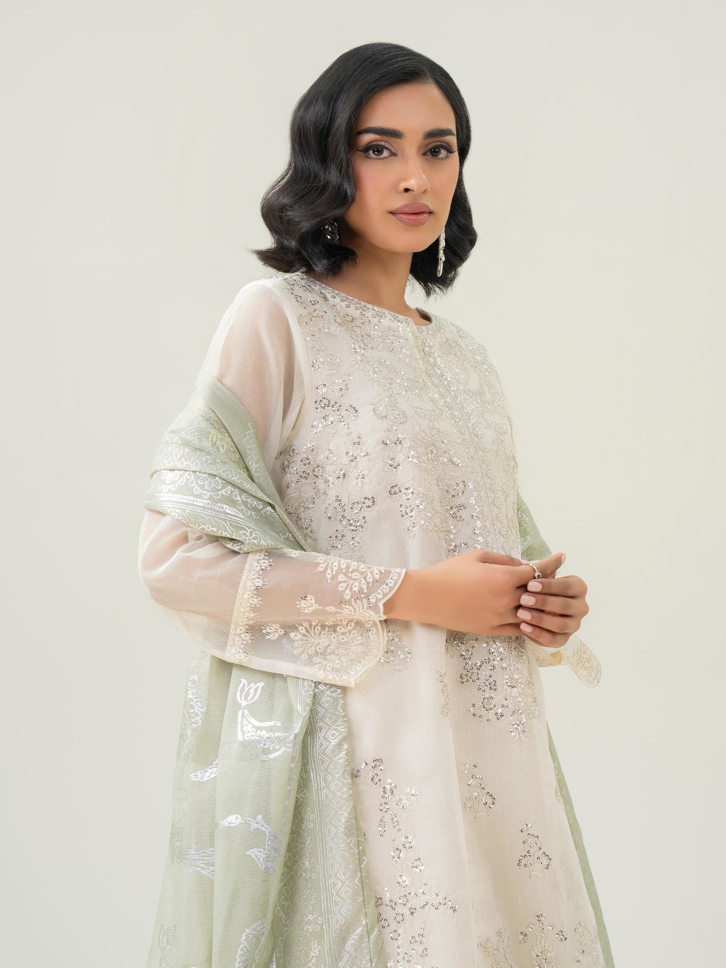 3 Piece Net Suit-Embroidered (Pret)