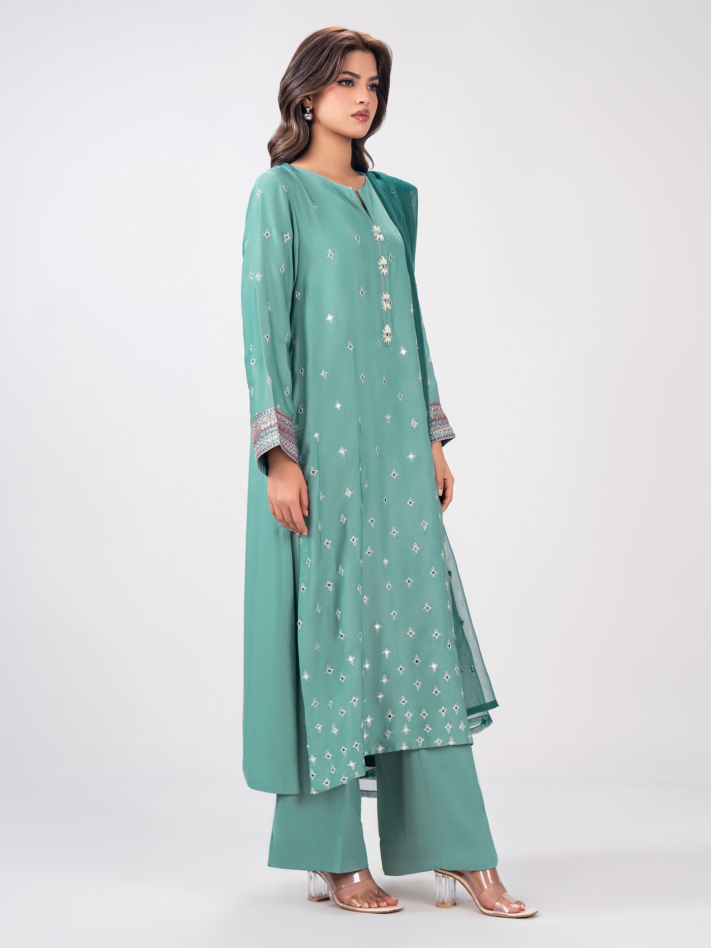 3 Piece Premium Silk Suit- Embroidered (Pret)