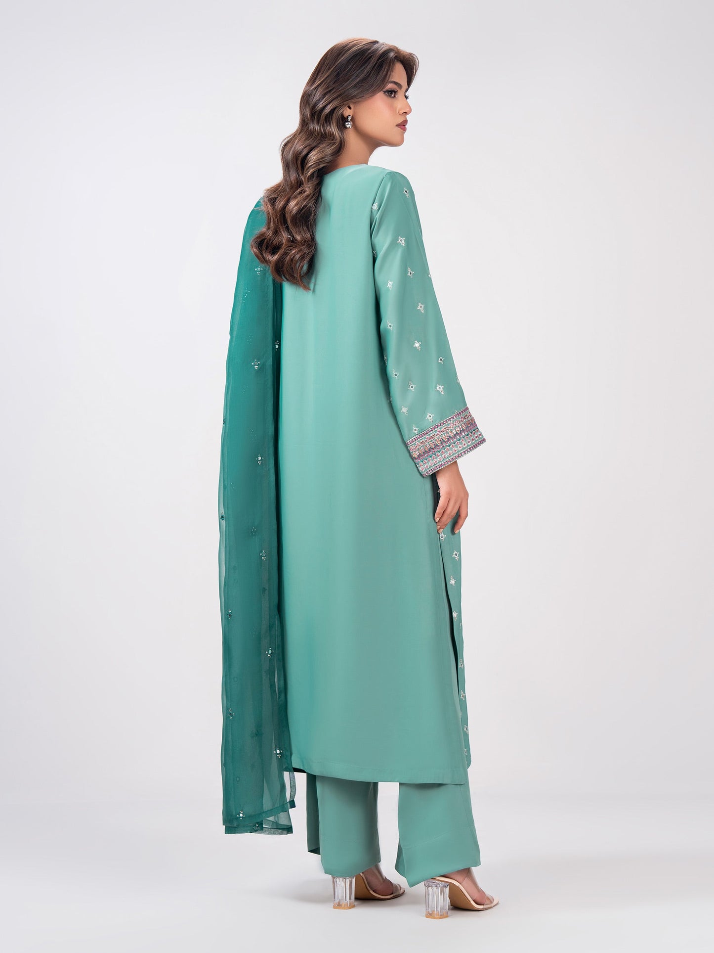 3 Piece Premium Silk Suit- Embroidered (Pret)