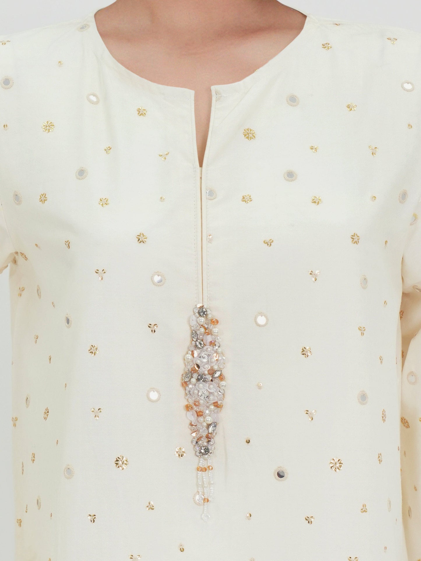3 Piece Dobby Jacquard Suit- Embroidered (Pret)