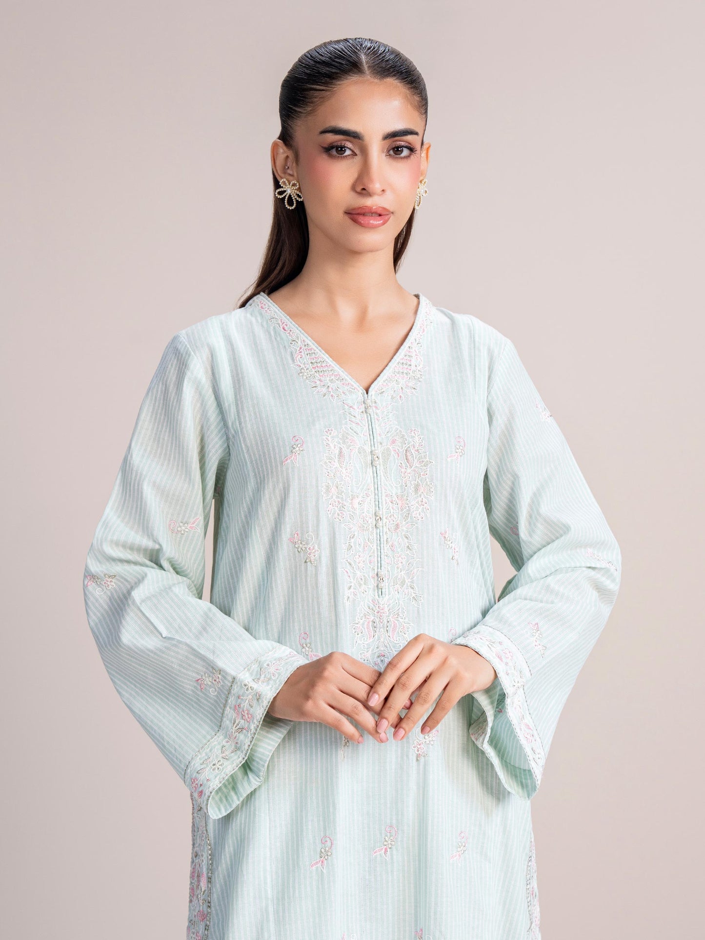 2 Piece Yarn Dyed Suit- Embroidered (Pret)