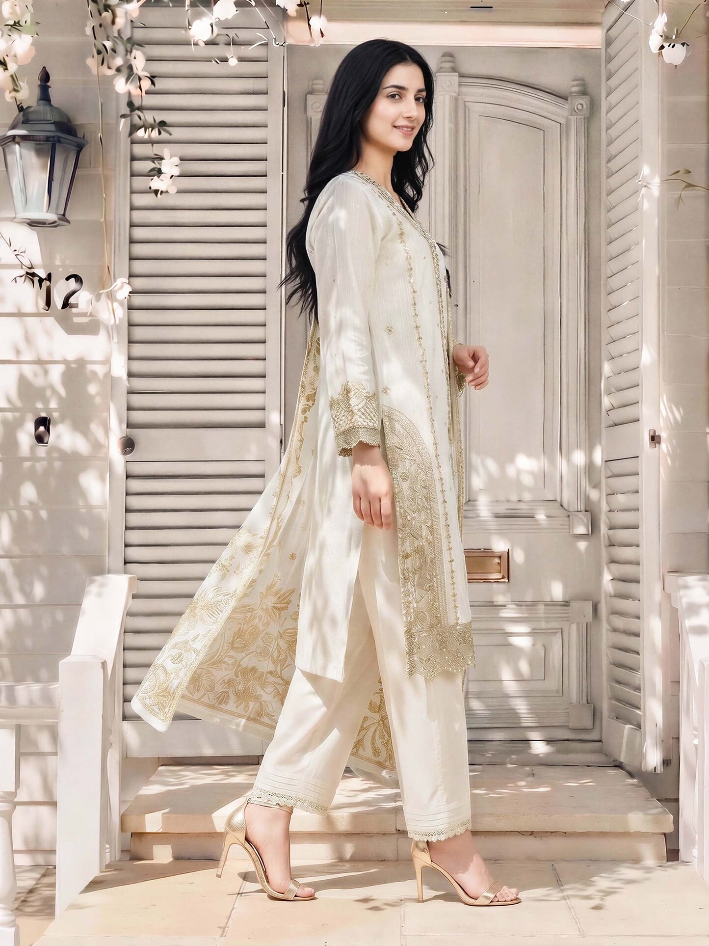 3 Piece Lawn Missouri Suit- Embroidered (Pret)