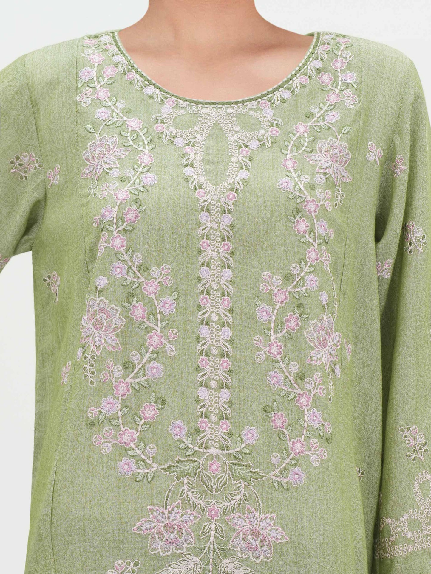 3 Piece Jacquard Yarn Dyed Suit- Embroidered (Pret)