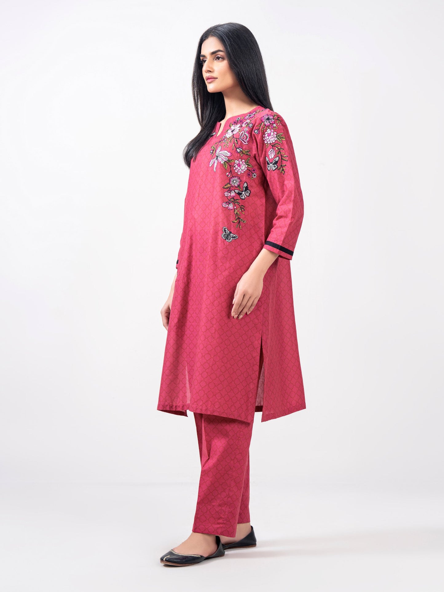 2 Piece Cambric Suit- Embroidered (Pret)