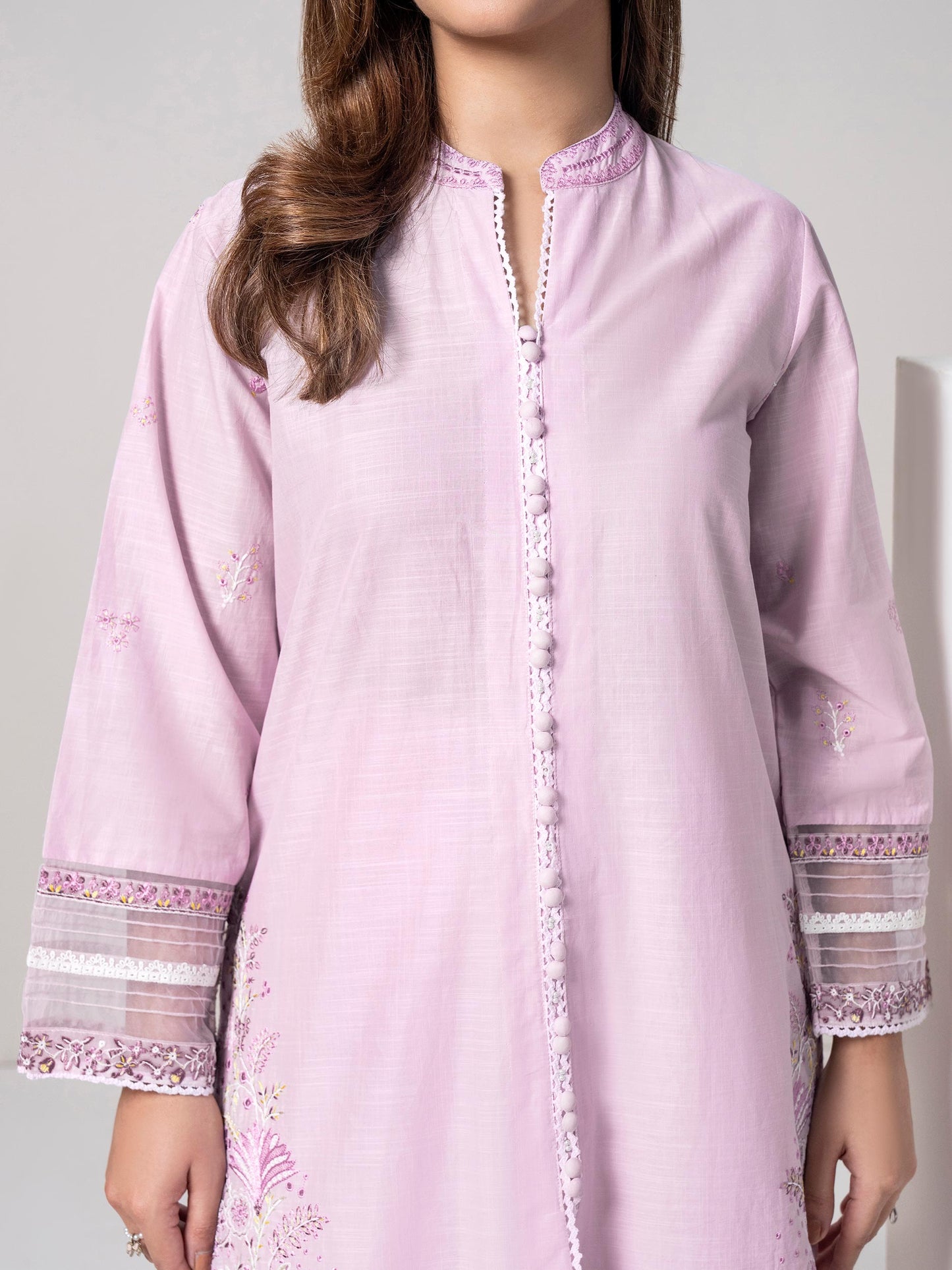 2 Piece Cambric Suit- Embroidered (Pret)