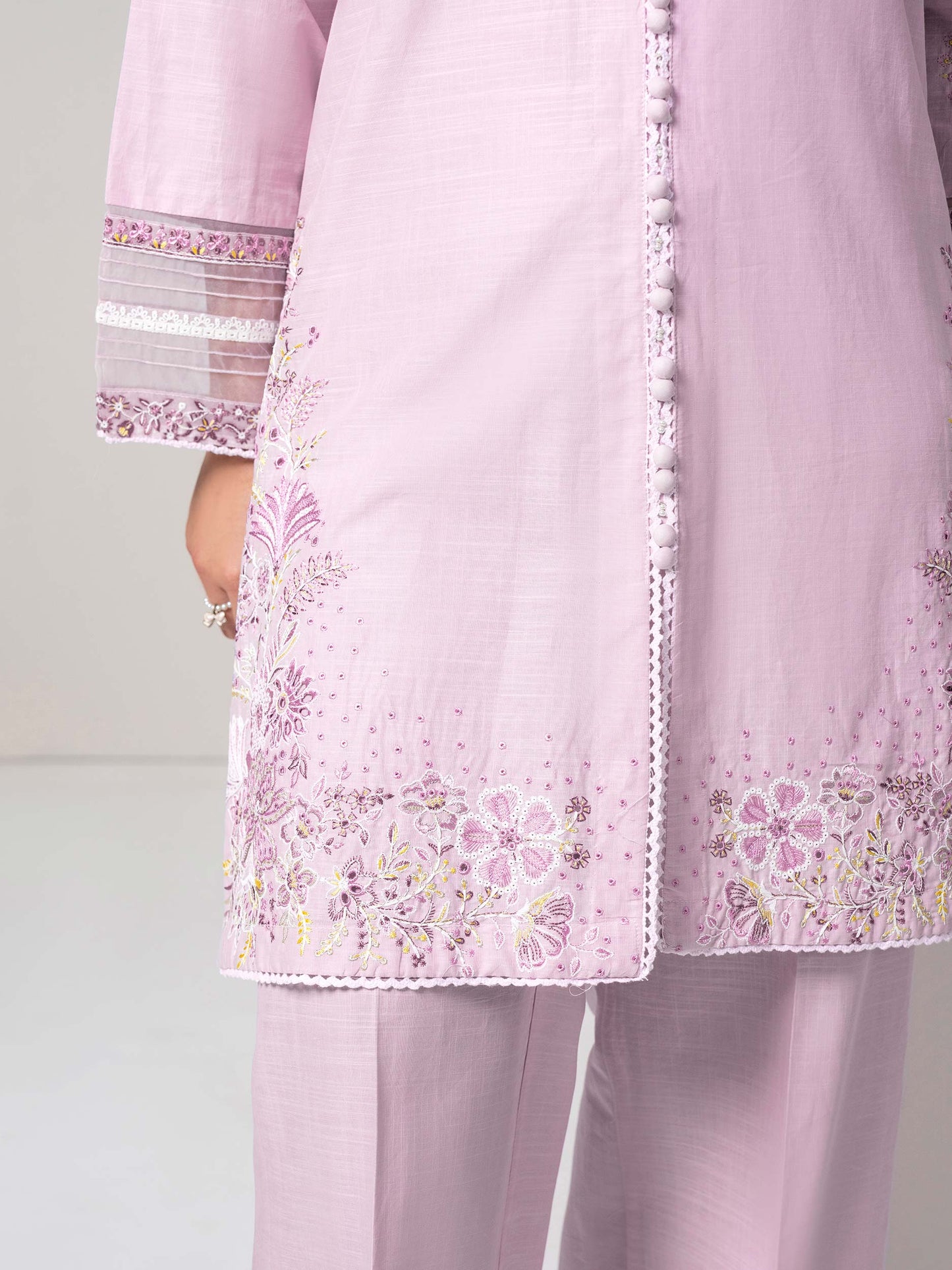 2 Piece Cambric Suit- Embroidered (Pret)