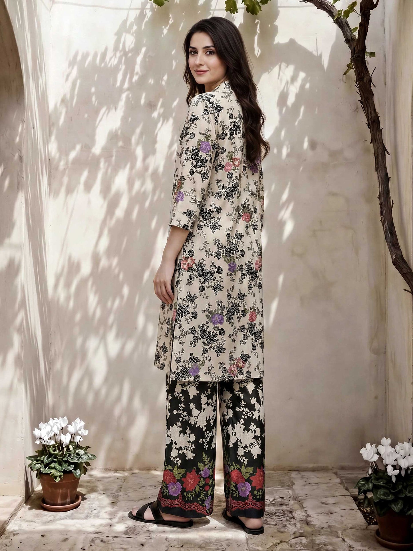 2 Piece Cambric Suit- Embroidered (Pret)