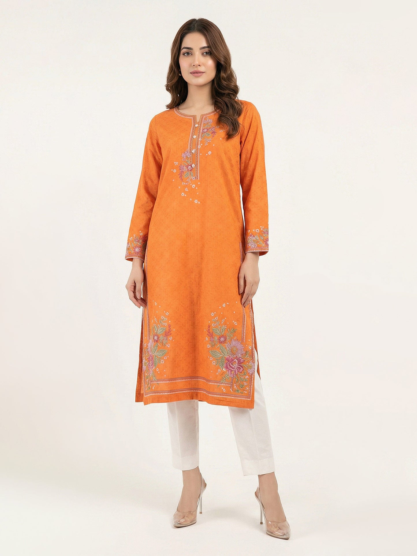 Self Jacquard Shirt-Embroidered (Pret)