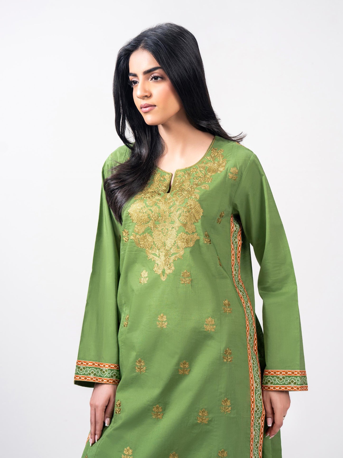 2 Piece Lawn Slub Suit- Embroidered (Pret)