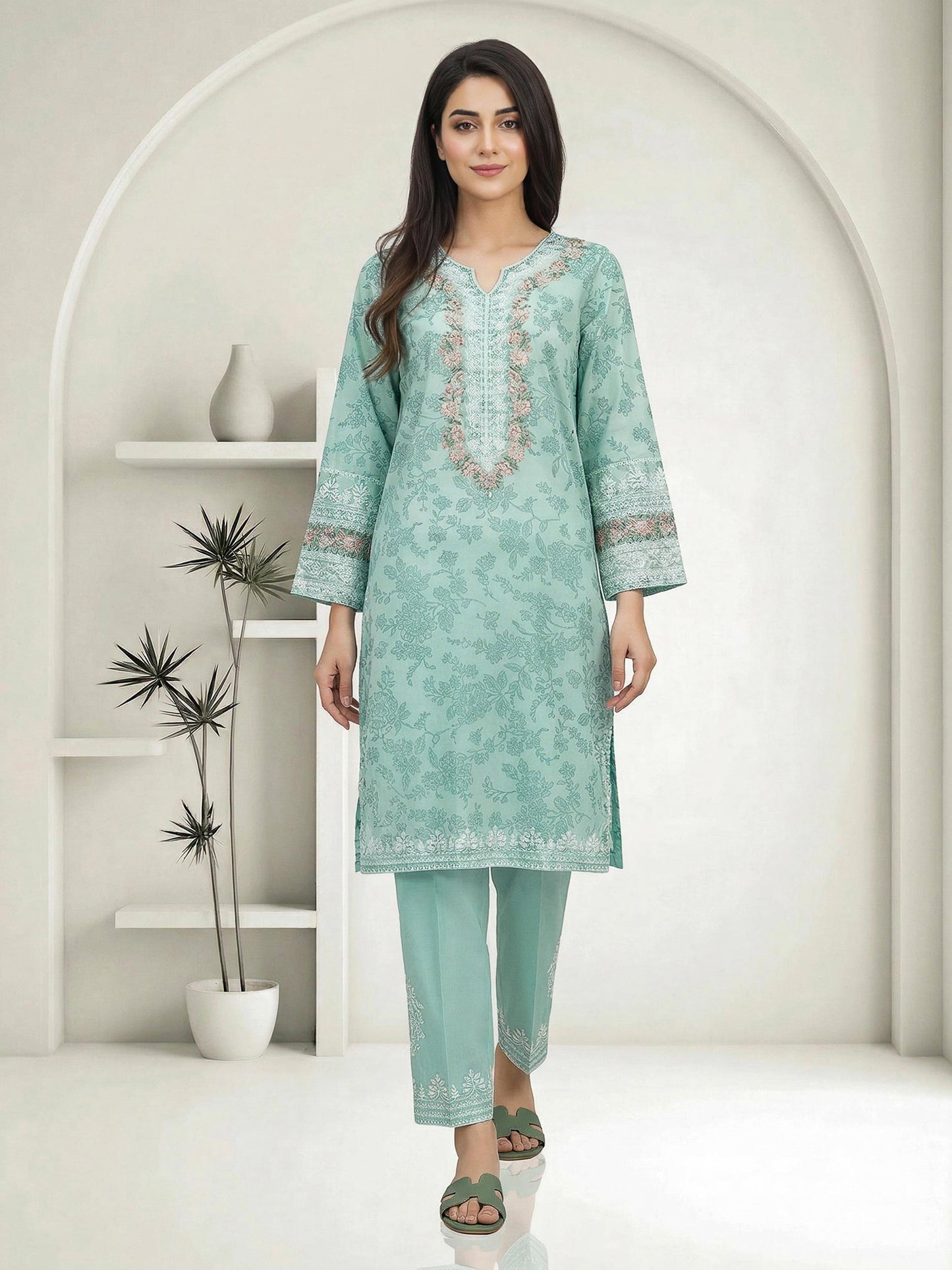 2 Piece Lawn Suit- Embroidered (Pret)